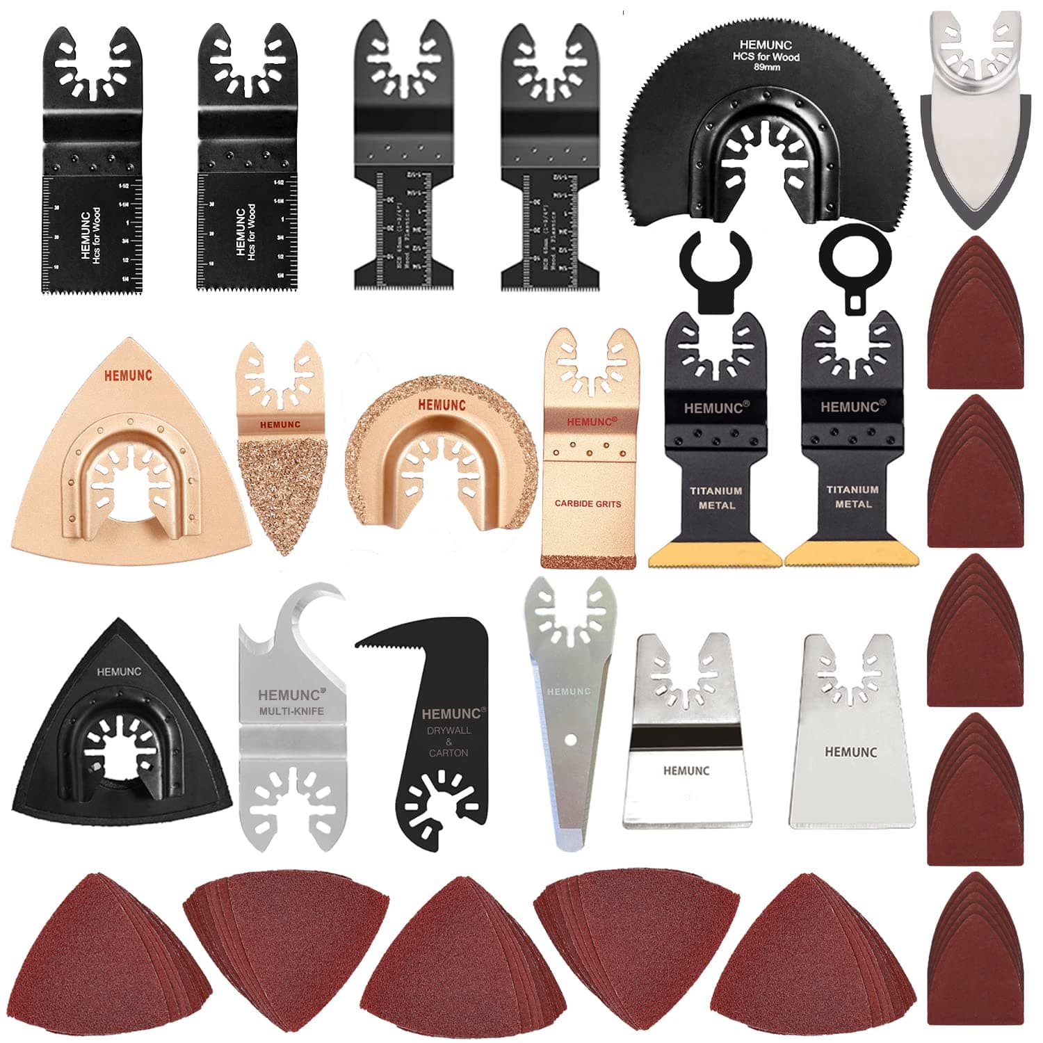 118PC Oscillating Tool Blades, Oscillating Multitool Saw Blades Accessories Kit