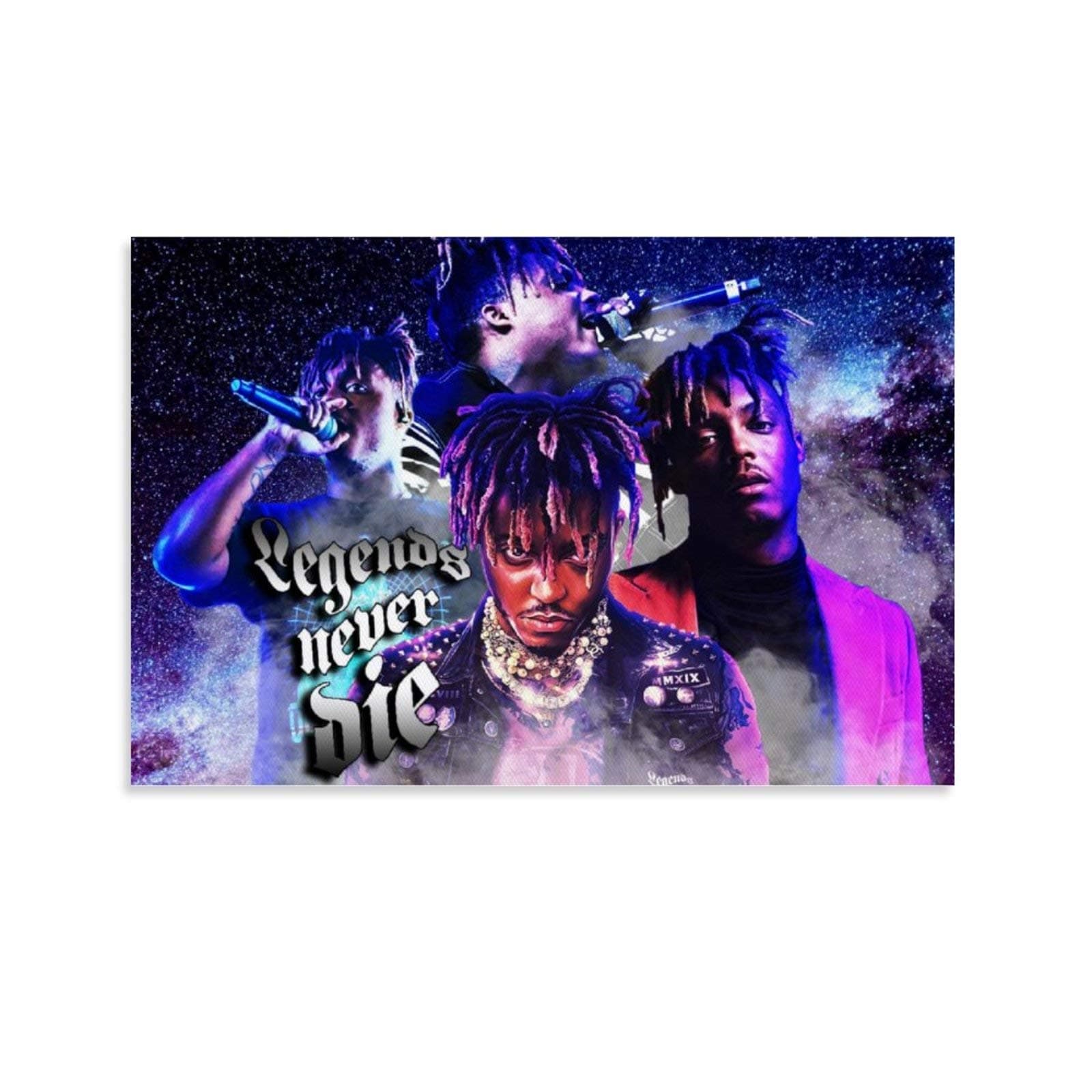 Juice Wrld Legends Never Die Hip Hop Rap Poster Decorative Painting Canvas Wall Art Living Room Posters Bedroom Painting 12x18inch(30x45cm)