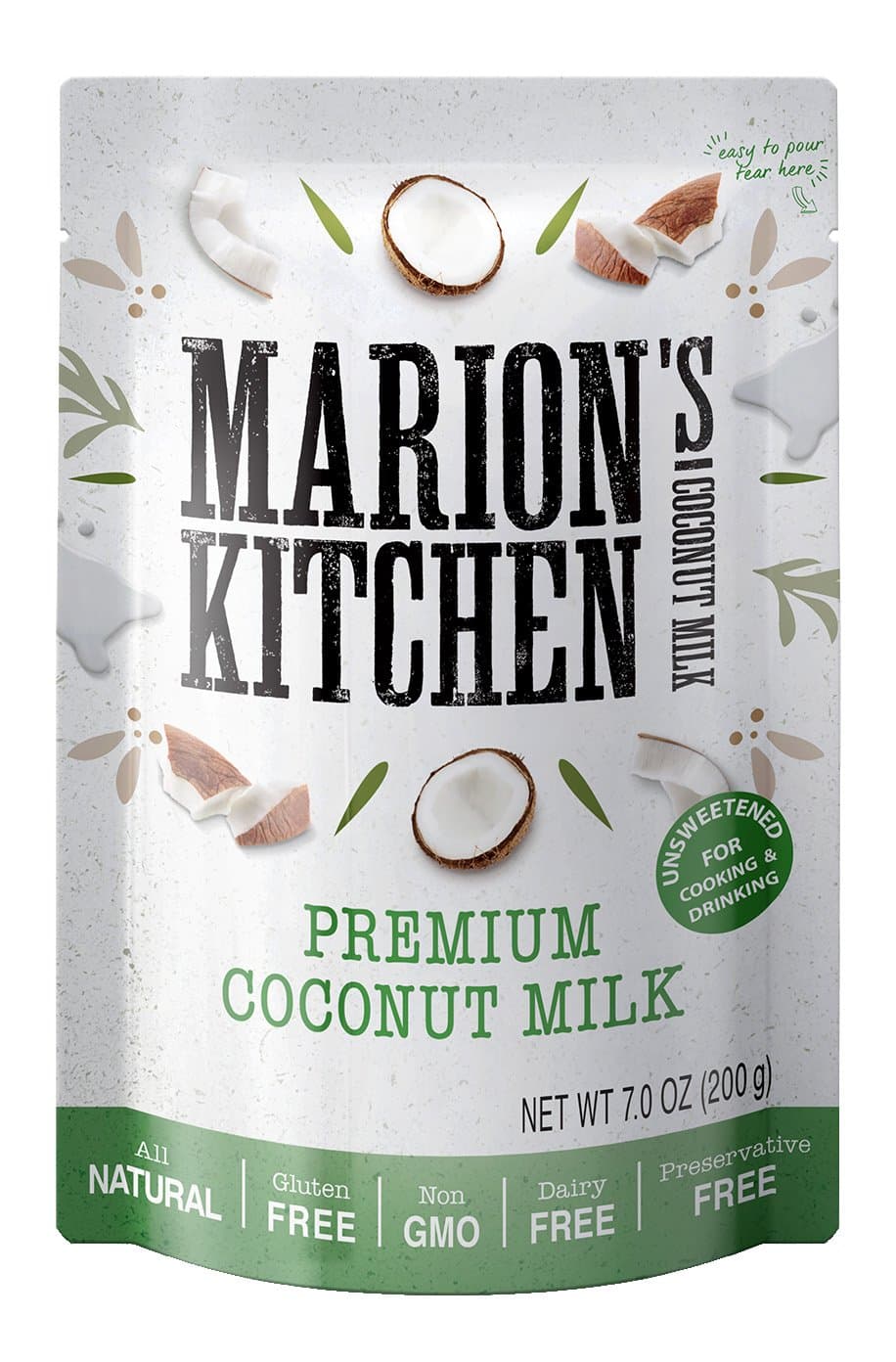 Premium Coconut Milk by Marion’s Kitchen, BPA Free, Non GMO, All Natural, Unsweetened, Dairy Free, 12 Pack