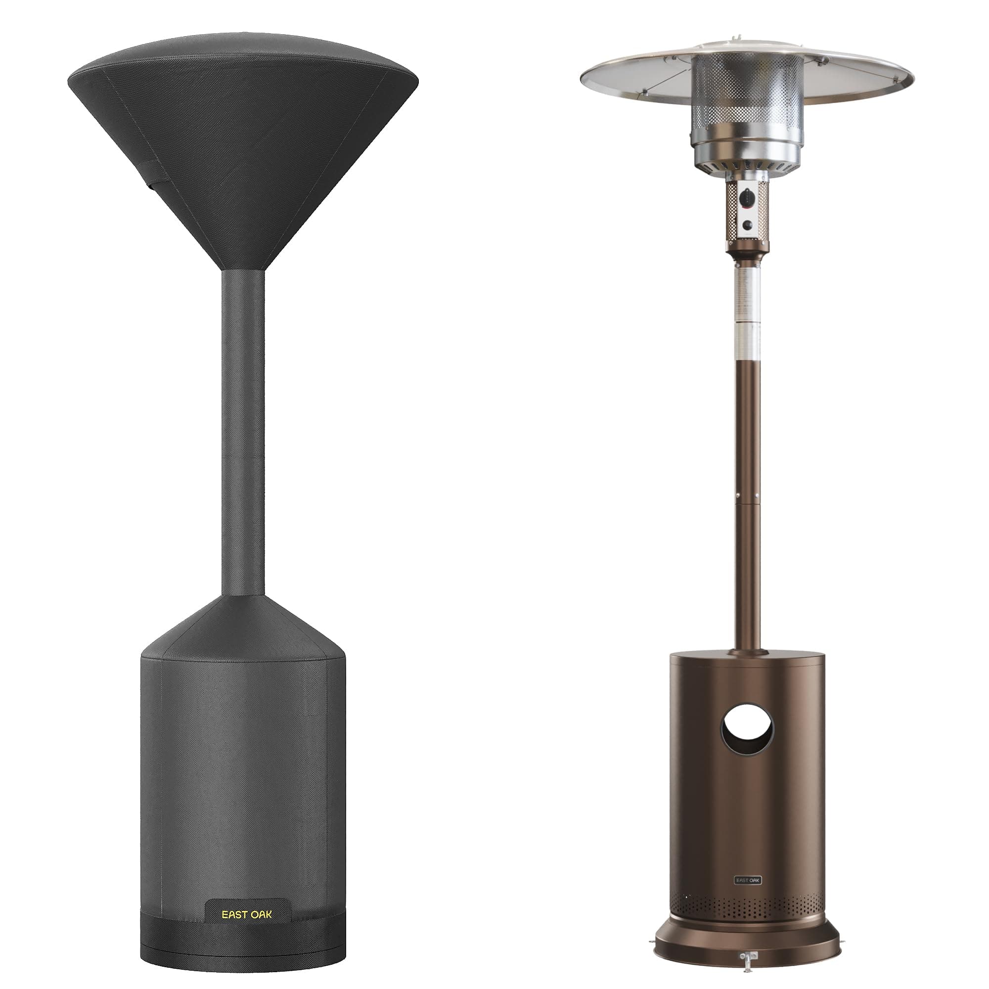 EAST OAK Patio Heater Cover as Accessory for Outdoor Patio Heater, 300D Oxford Fabric, Zipper, Waterproof, Dustproof, Sunproof, 91.3" H x 34.6" Dome x 19.88" Base, Dark Gray