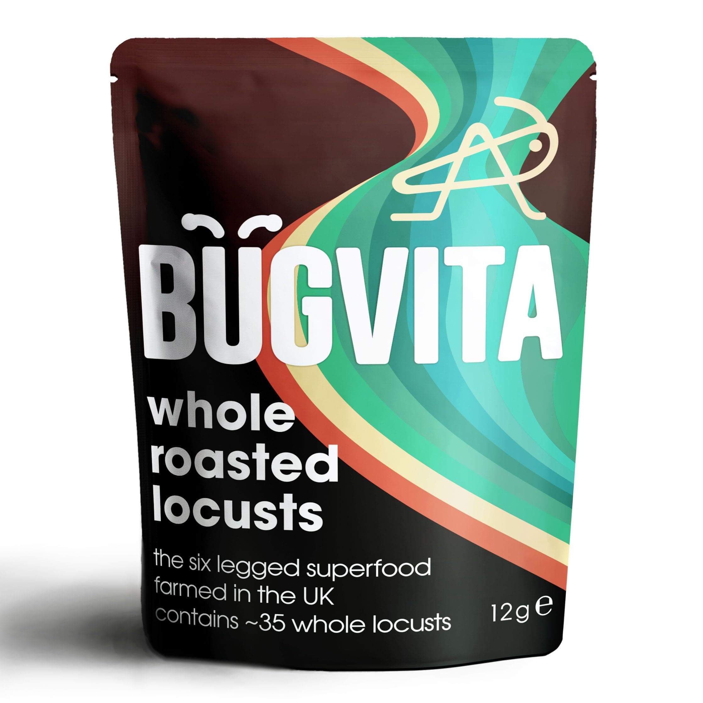 Whole Roasted Locusts (Edible Insects) | Contains 35 Whole locusts | Unseasoned | Farmed in The UK | Bugvita, The Six Legged Superfood