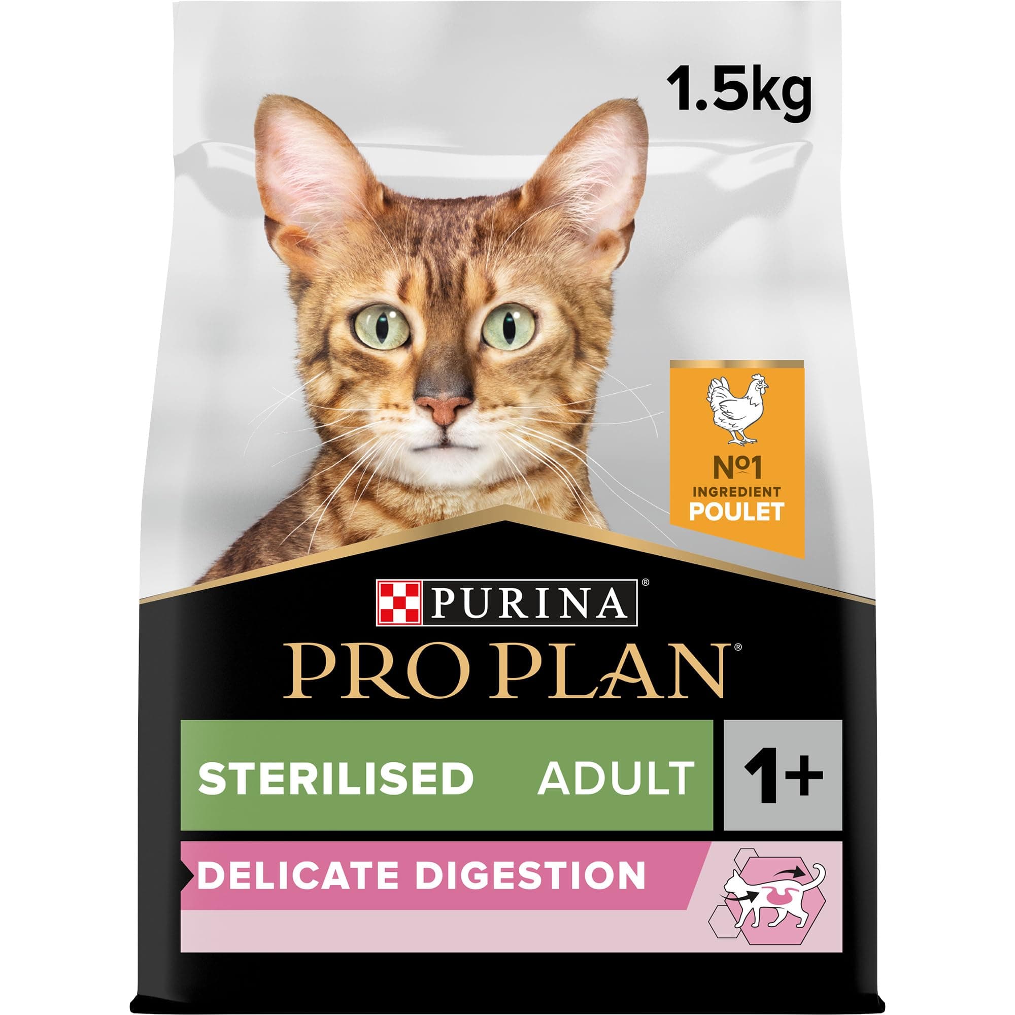 Purina Pro Plan Sterilised Adult Delicate Digestion Dry Cat Food with Chicken, 1.5 kg
