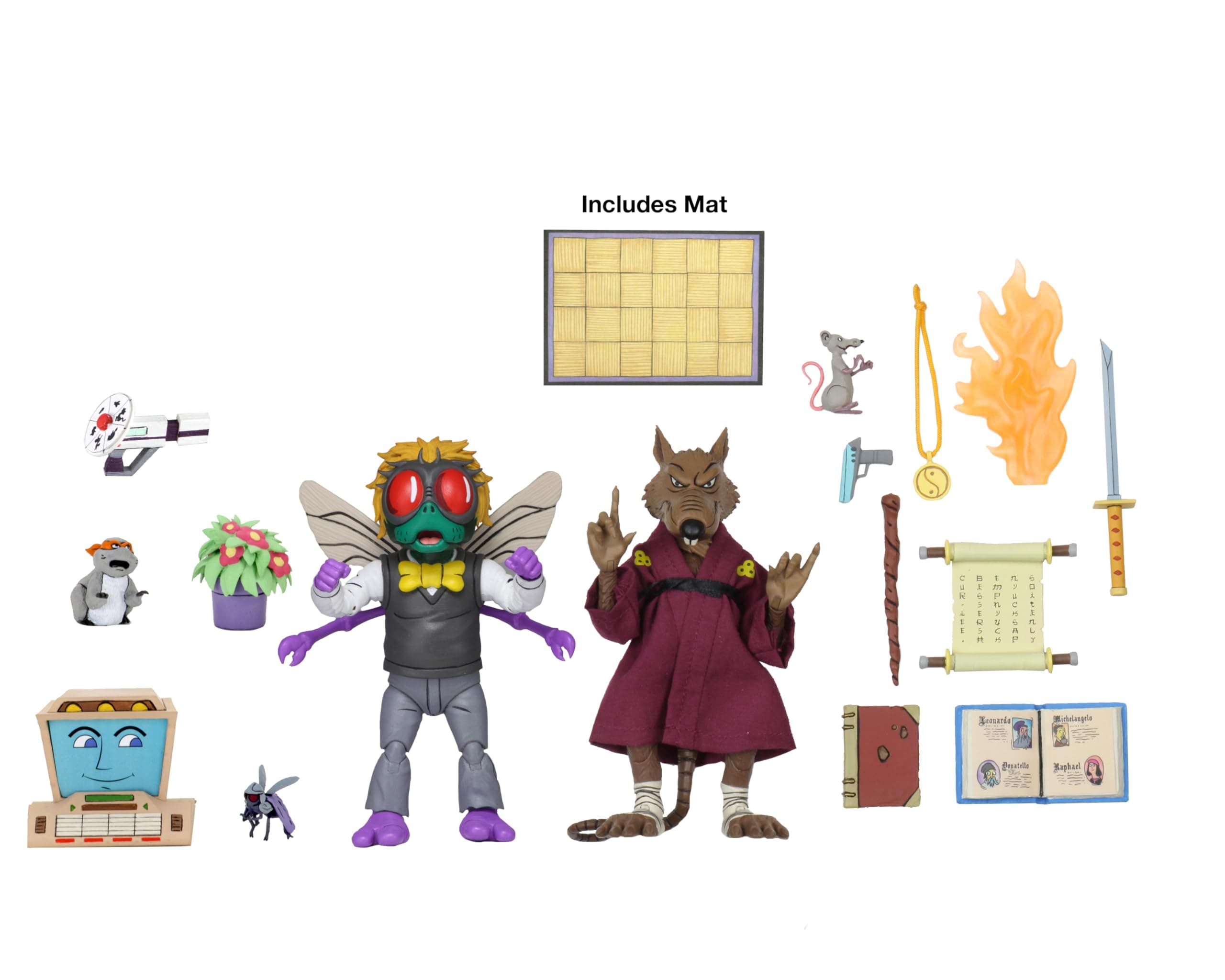 Mutant Ninja Turtles Action Figures Twin Pack Splinter & Baxter 18 cm, 54158, Multicoloured