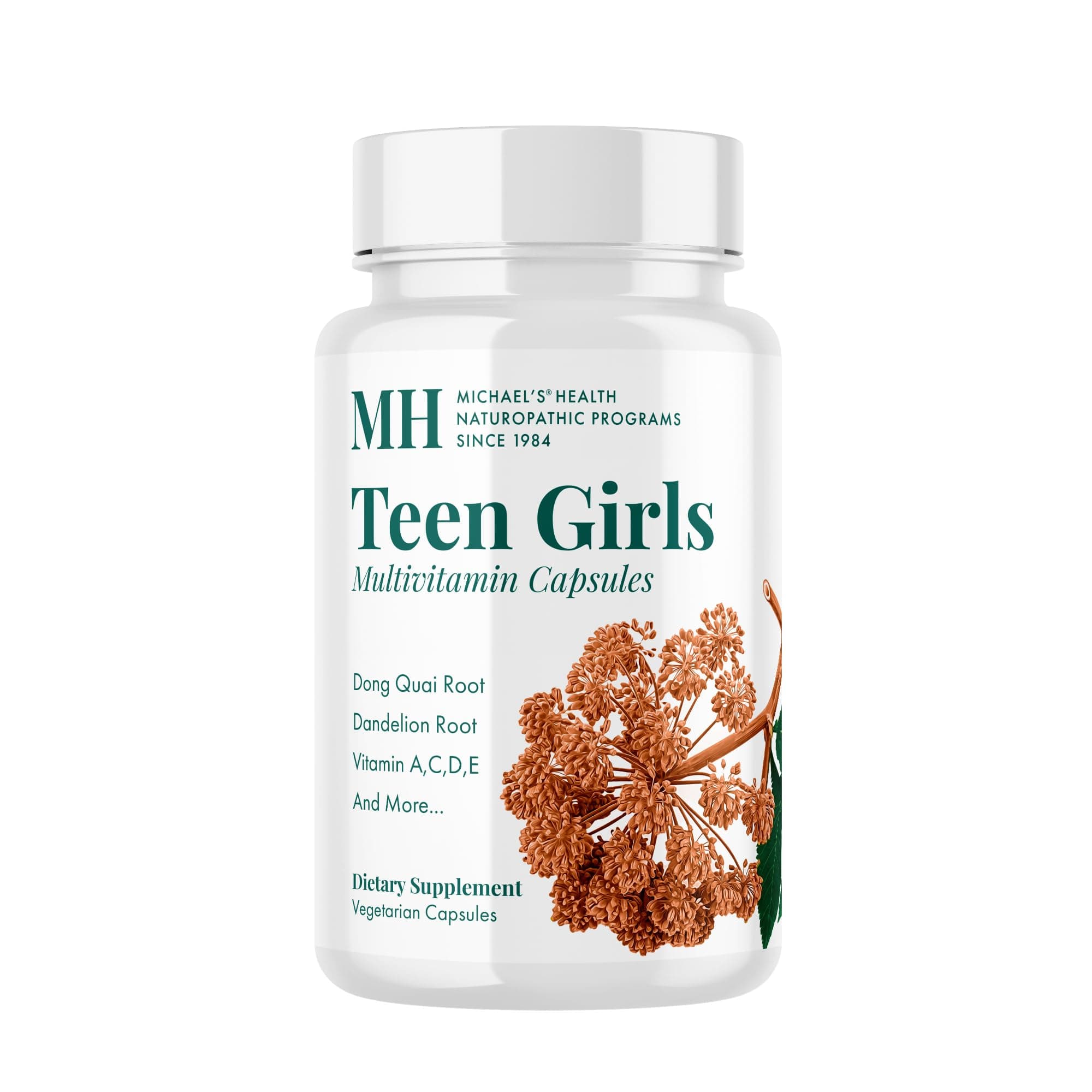Health Naturopathic Programs Teen Girls Multivitamin - 120 Vegetarian Capsules - Nutrients for Healthy Growth & Development - Kosher - 60 Servings