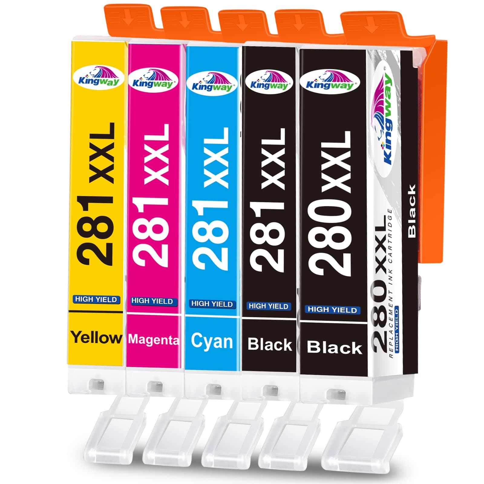 PGI-280XXL CLI-281XXL Ink Cartridges Compatible Replacement for Canon Ink 280 and 281 Cartridges Compatible with Canon Pixma TR8620a TR8620 TR8622 TR8520 TS9521C TS9521Ca TS6320 TS702a TR7520 Printers