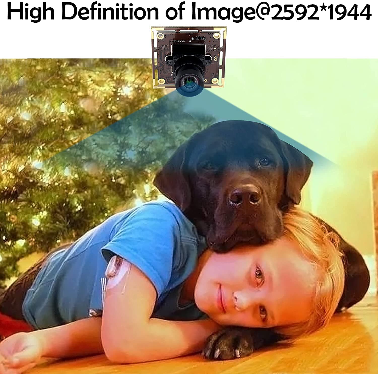 ELP 5MP USB Camera Module with 100 Degree No Distortion Lens with Aptina MI5100 OTG Webcam for Industrial Machine HD Web Conference Compatible with Windows Android Linux