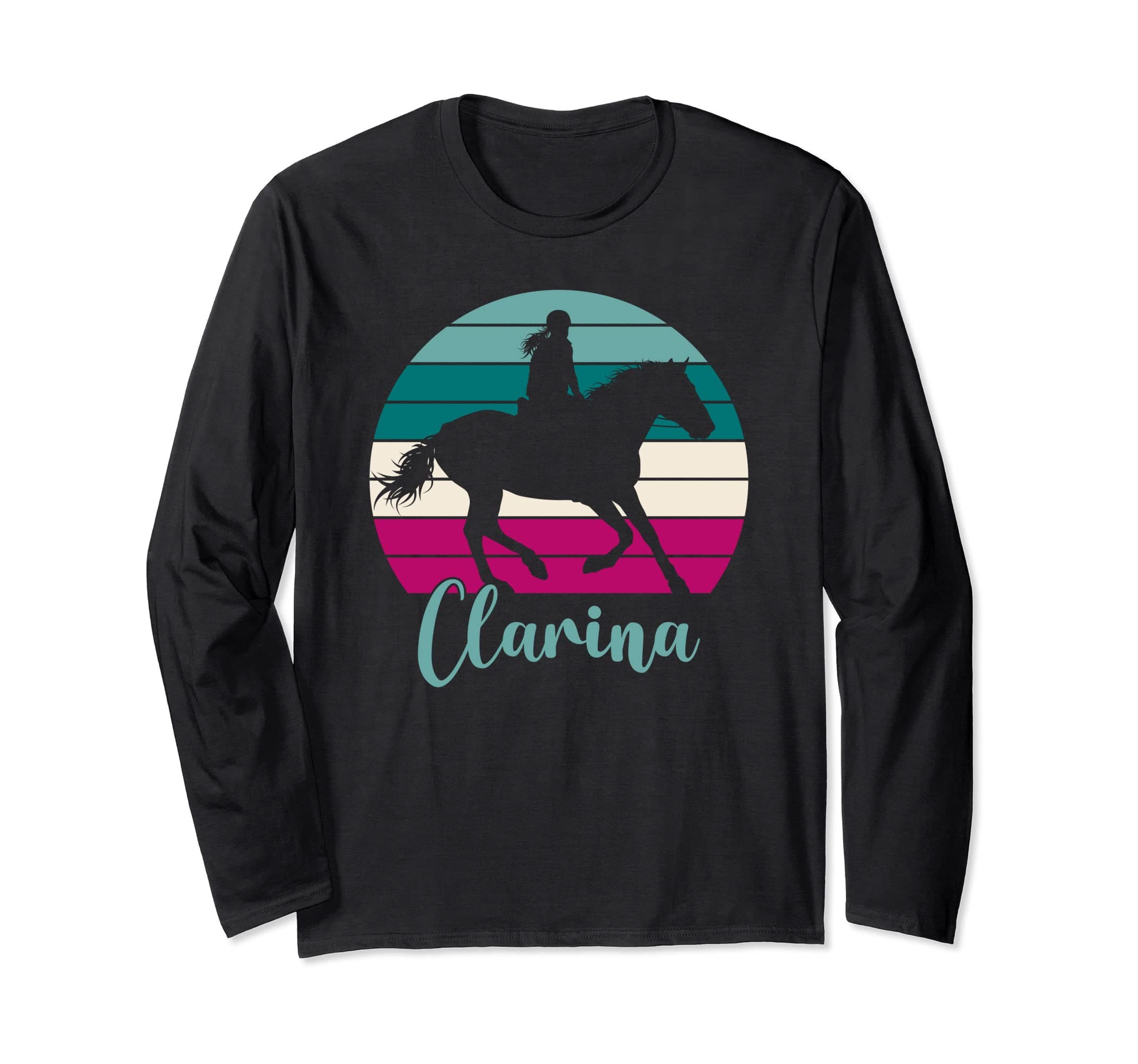 Clarina Name Gift - Equestrian Shirt Clarina Horse Girl Long Sleeve T-Shirt