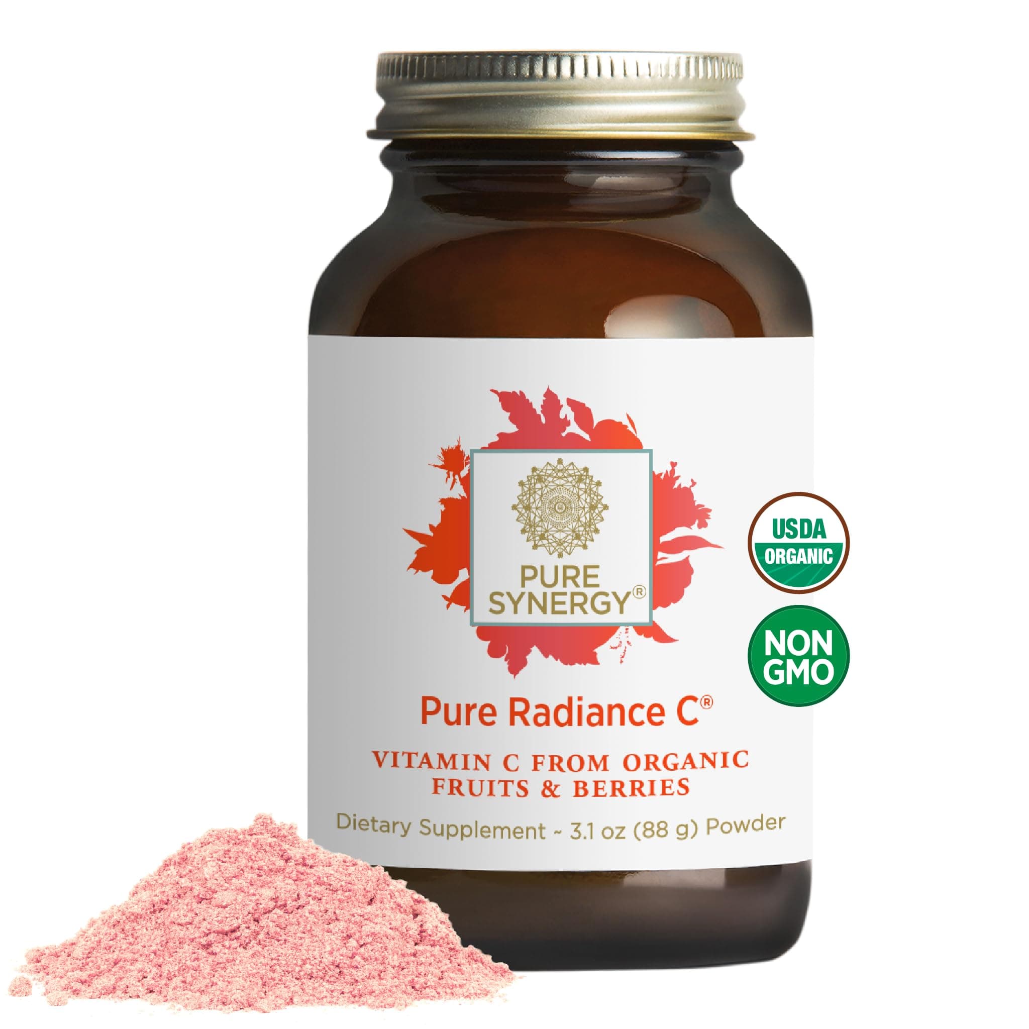 Pure Radiance C | Organic Vitamin C Powder | 100% Natural, Whole Food, Non-GMO Supplement with Organic Camu Camu| for Immune and Collagen Support (3.1 oz Powder)