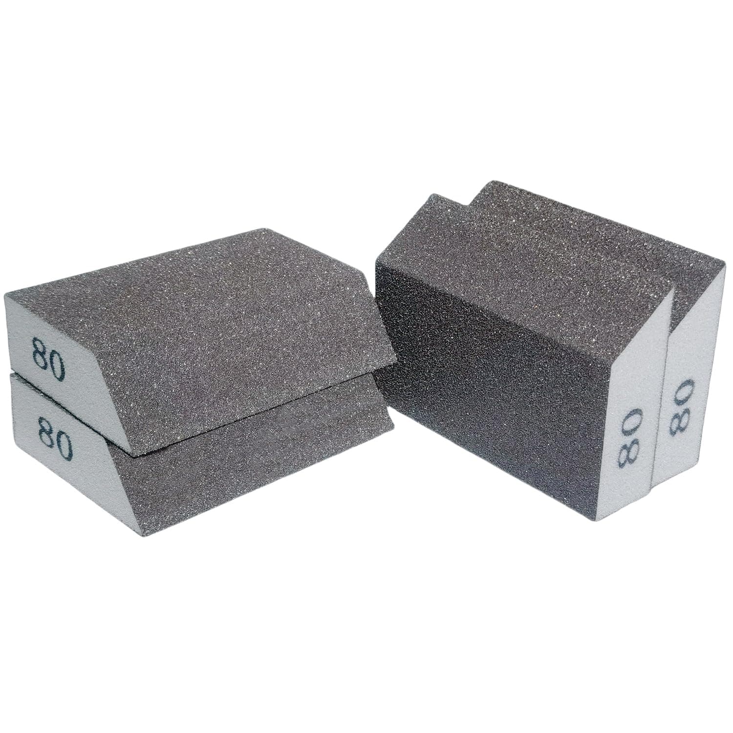 4 Pack 80 Grit Single Angle Sanding Sponge, Washable and Reusable Sanderpaper Hand Sanding Blocks for Wood Drywall Metal Home Sanding…