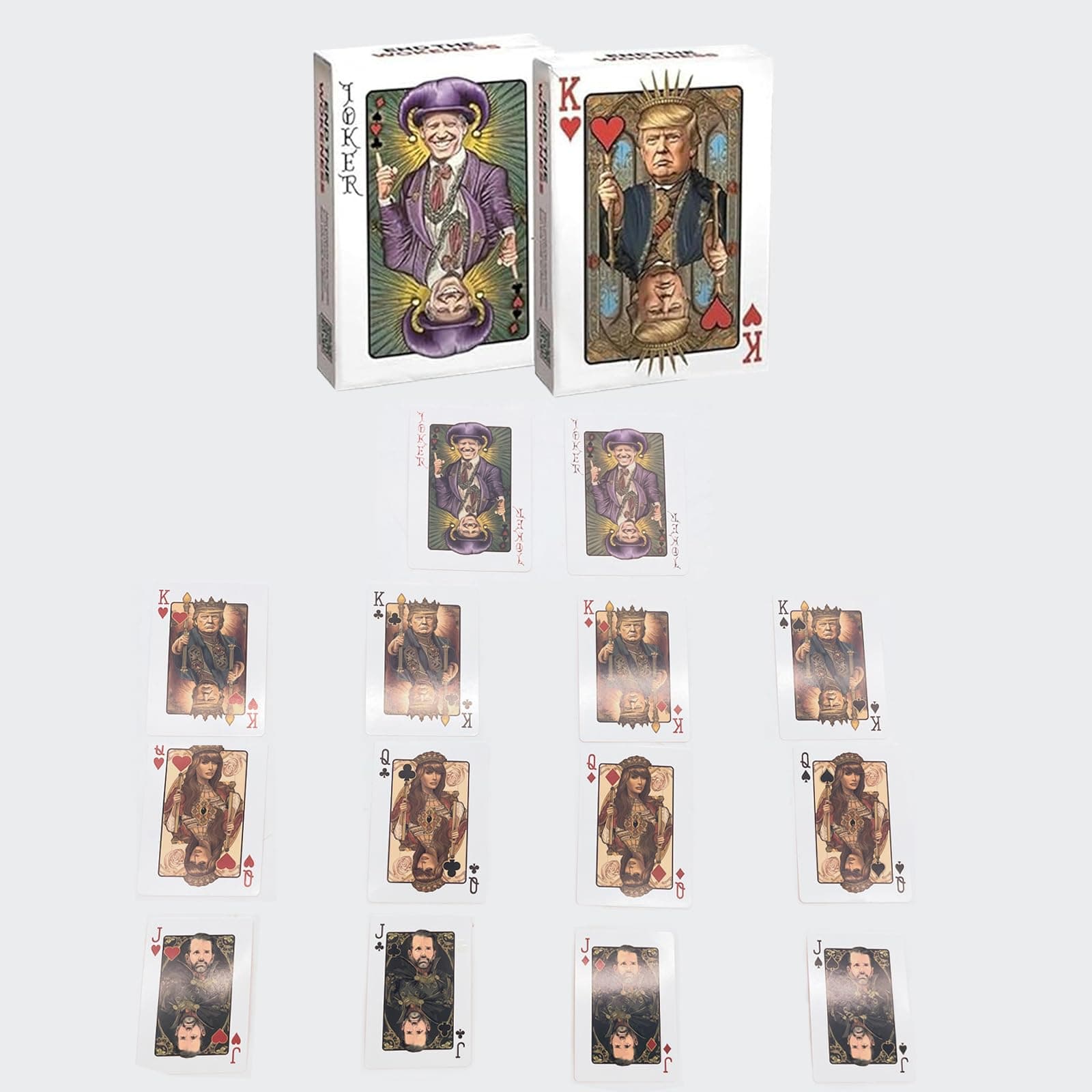 Trump Playing Cards,Trump Family Poker Playing Cards Include Trump,Melania,Trump Jr. and Biden Joker,Fun Trump Poker Cards