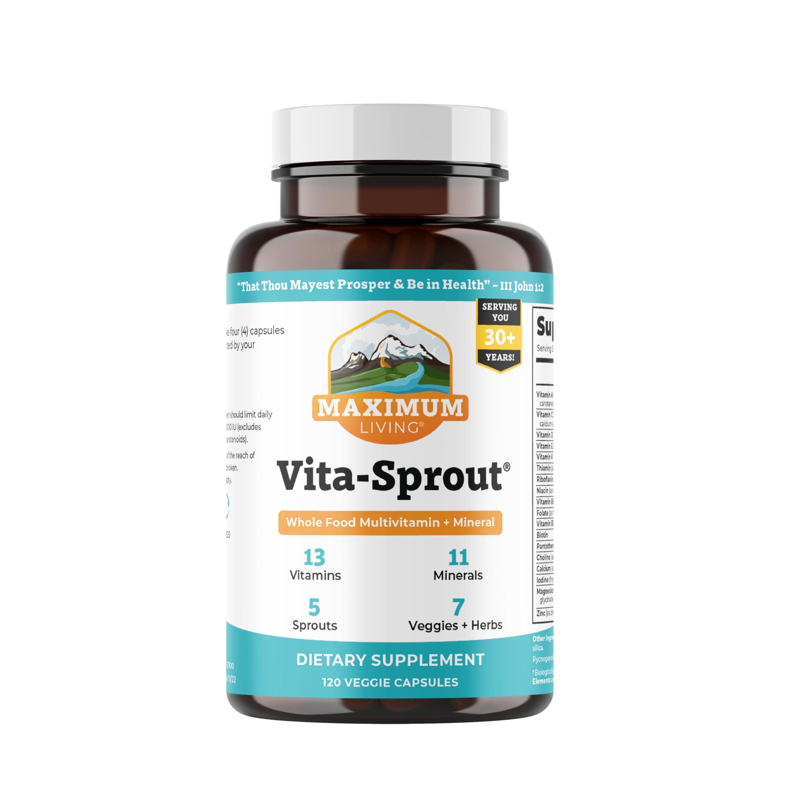 - Maximum Living - Vita-Sprout Whole-Food Multivitamin & Phytonutrient Blend - 120 Capsules