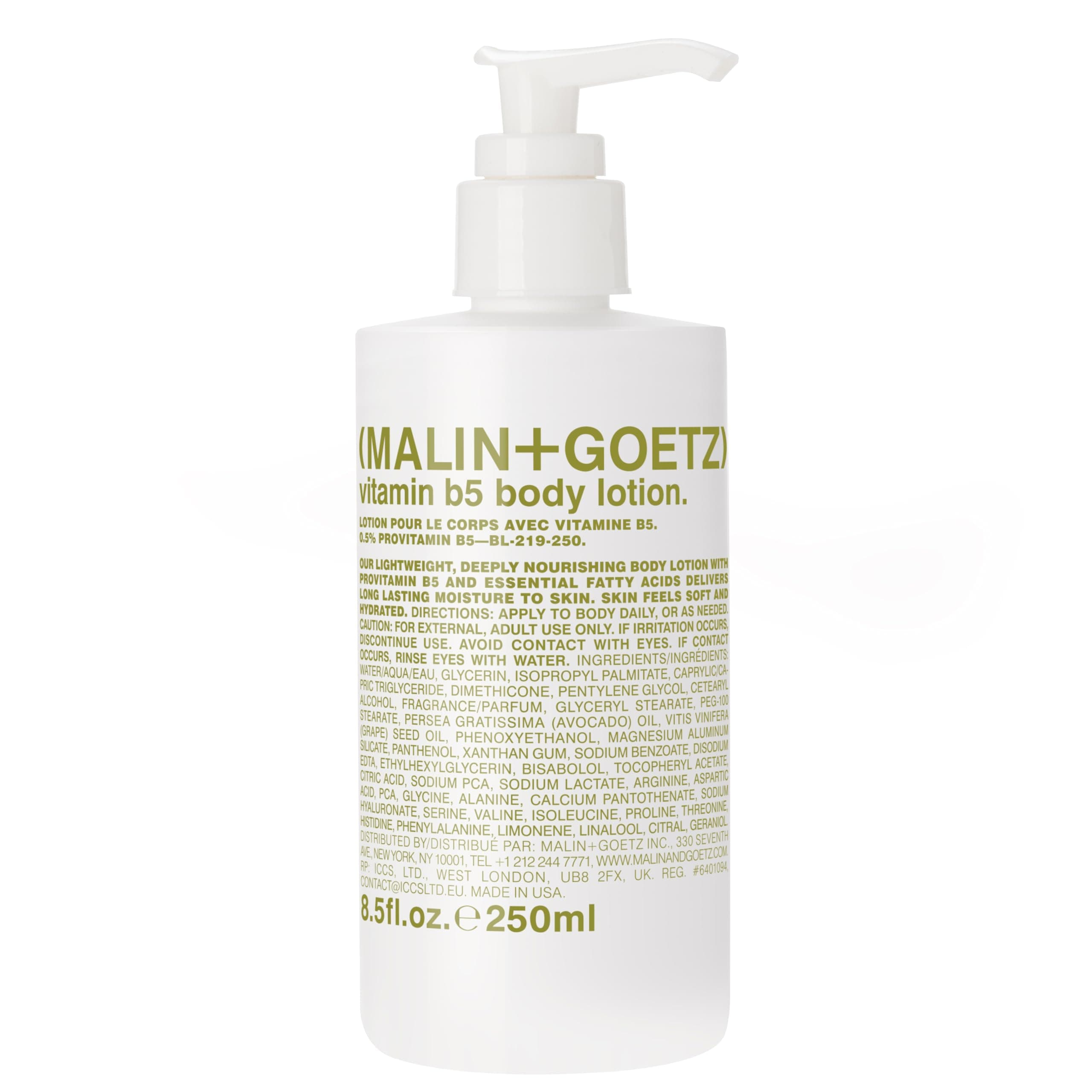 MALIN+GOETZ Vitamin B5 Body Lotion | Lightweight Daily Moisturizer with Avocado & Grapeseed Oils | Hydrating, Nourishing, Long-Lasting & Bergamot Scented | Vegan, Cruelty-Free
