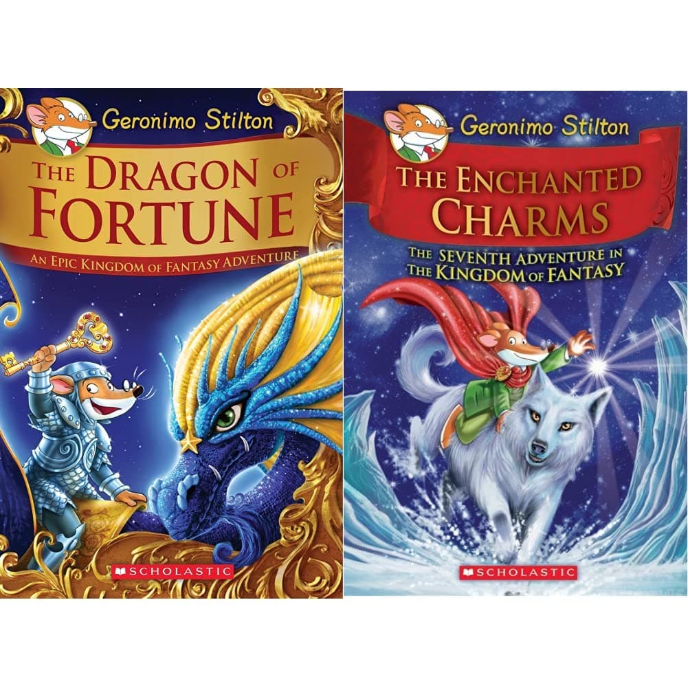 The Dragon of Fortune (Geronimo Stilton and the Kingdom of Fantasy: Special Edition #2) + Geronimo Stilton and the Kingdom of Fantasy #7: The Enchanted Charms (Set of 2 Books) Product Bundle