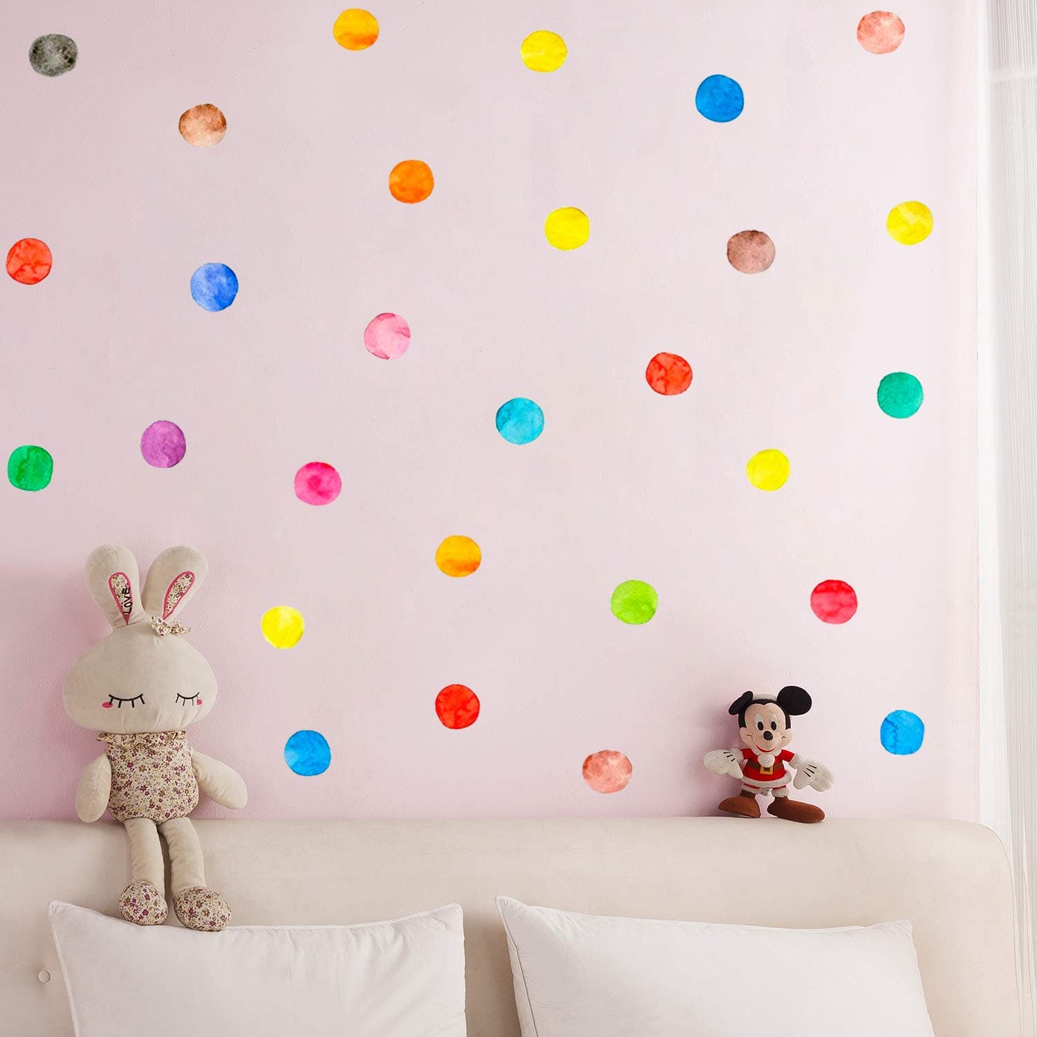 LiveGallery Removable Vinyl Dot Wall Stickers DIY Polka Dots Wall Decals Colorful Dot Wall Art Kids Room Wall Murals Peel Stick Decor for Girls Bedroom Bathroom Baby Nursery Rooms 27PCS 2.75 Inch