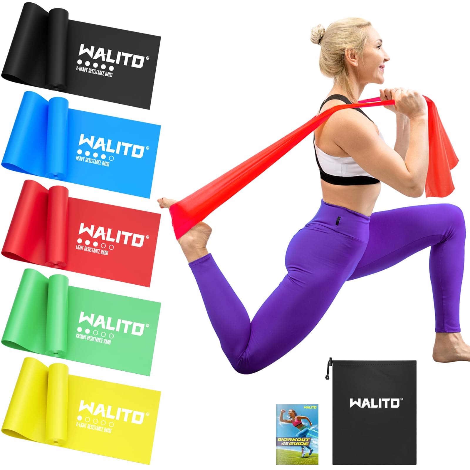 Resistance Bands for Working Out, Exercise Bands,Physical Therapy Band for Home Exercise, Workout, Strength Training, Yoga, Pilates, Rehab, Gym,Elastic Band for Upper and Lower Body