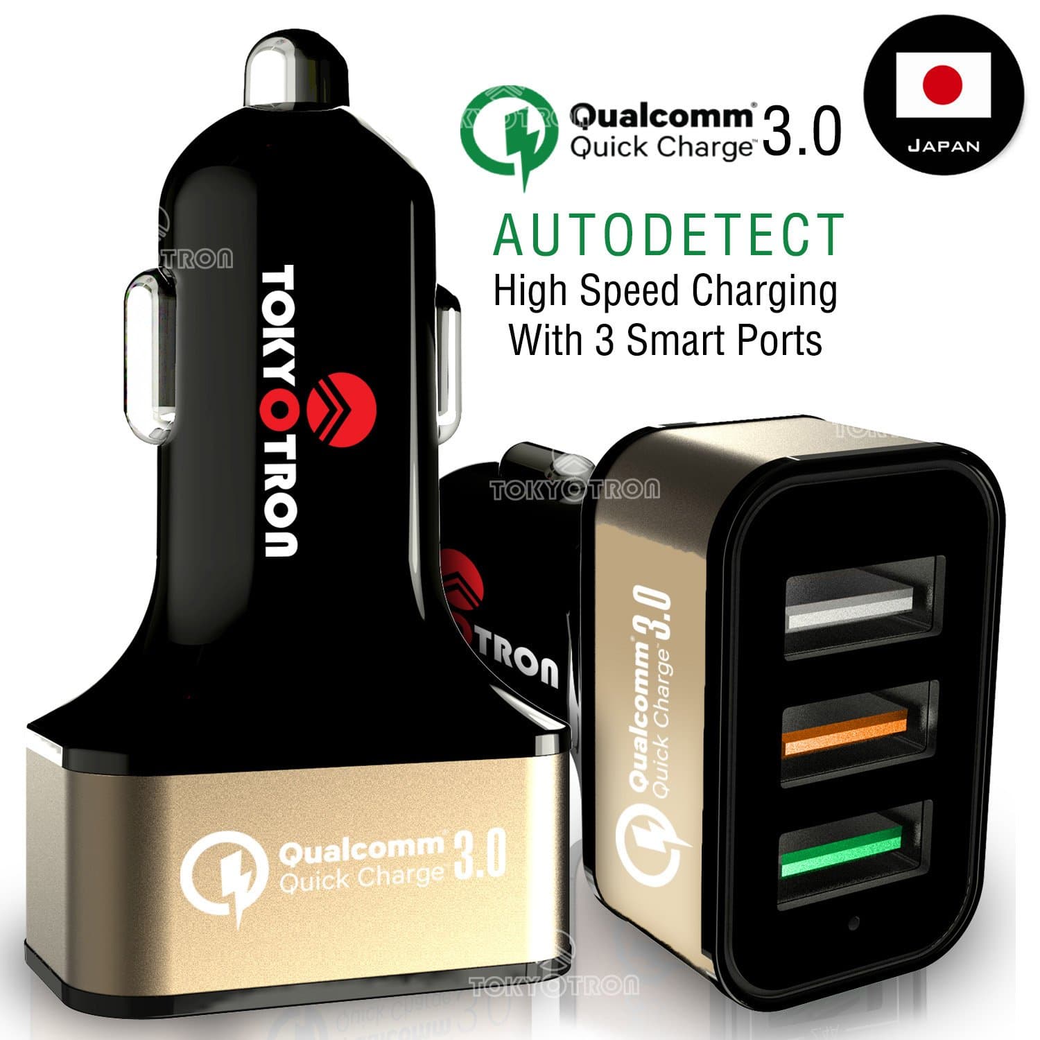Tokyotron IGH00063 3 Port Car Charger