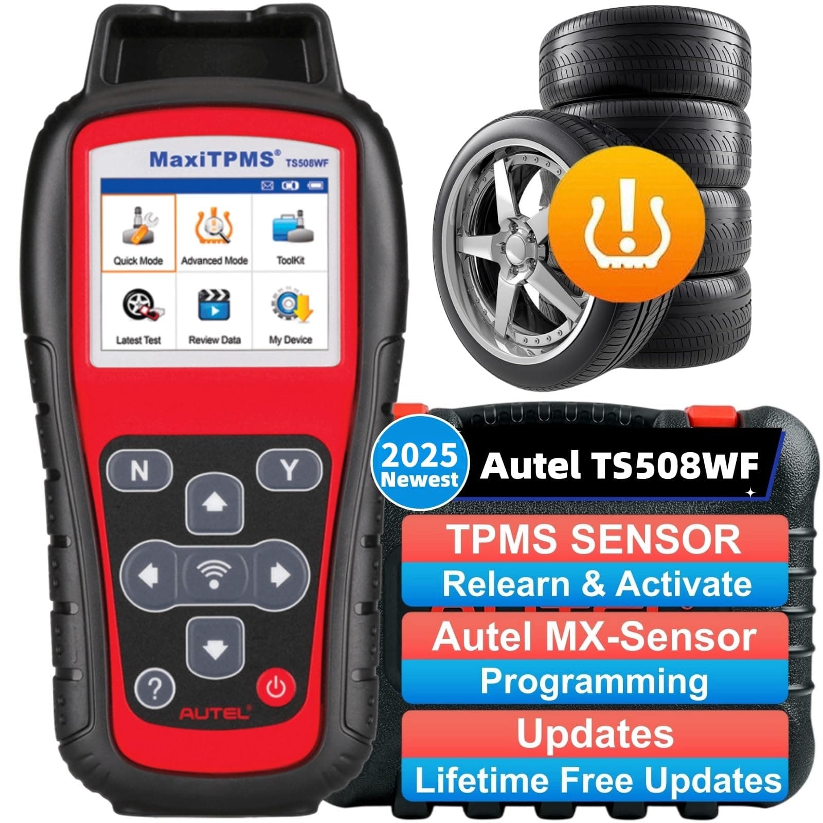MaxiTPMS TS508WF TPMS Programming Tool, 2026 WiFi Ver. of TS601 TS508 TS501 TS408, Activate/Relearn TPMS Sensors, Program MX Sensor, TPMS Diagnosis, Read/Clear TPMS Code, Free Lifetime Update