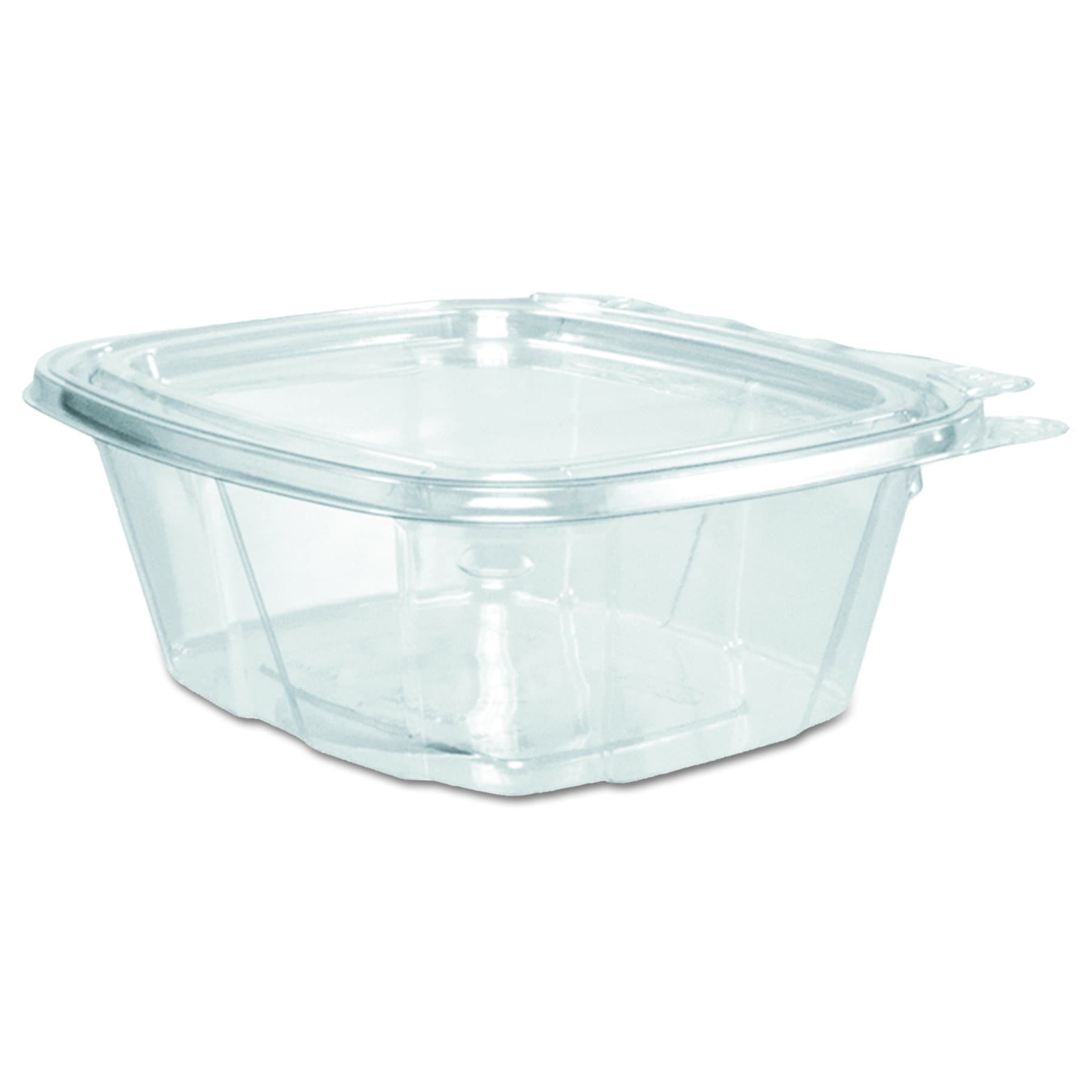 CH16DEF 16 oz Tamper-Resistant Clear Hinged Container with Flat Lid (Case of 200)