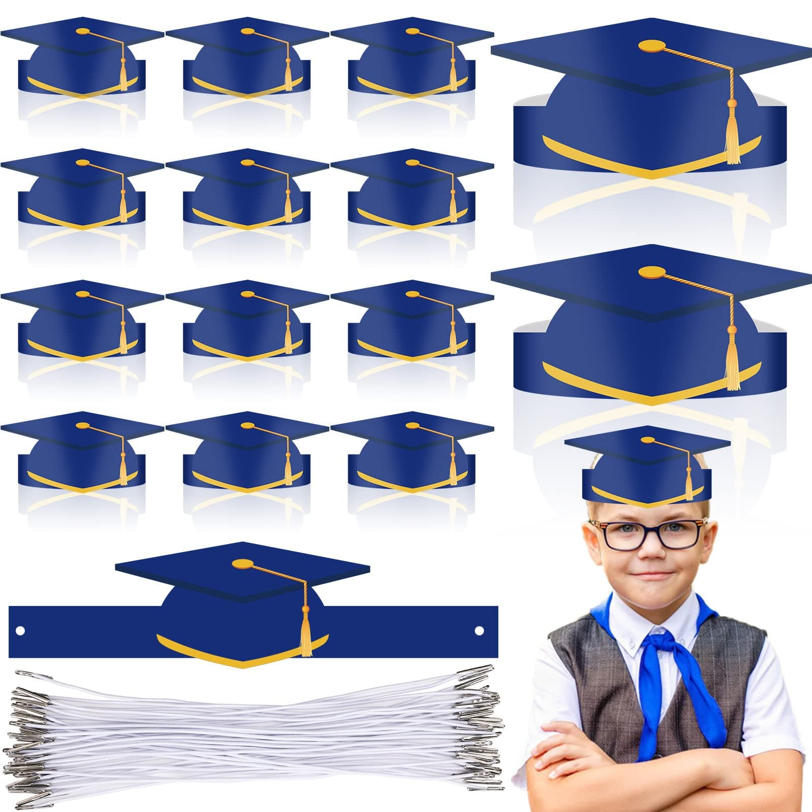 38 PCS Paper Crown Graduation Hats for Kids Graduation Cap Kindergarten Preschool Graduation Gifts Decorations