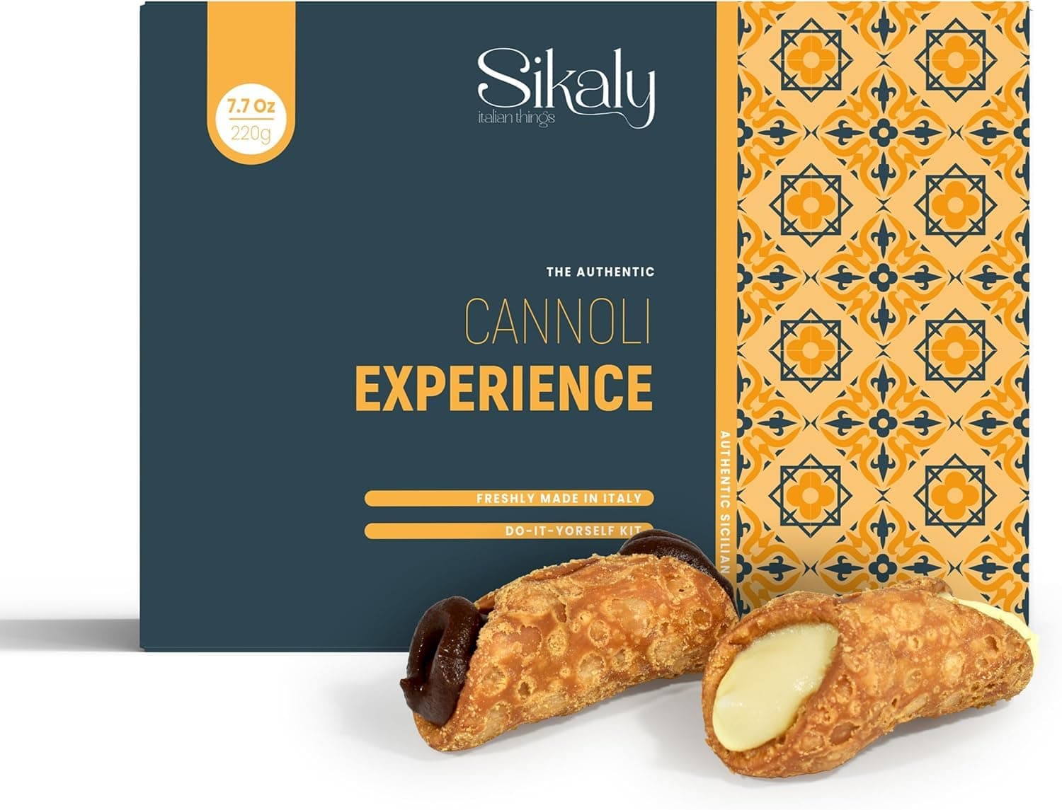 Biscotti Cannoli Italian Cookies - 18 Mini Cannoli in Gift Box with Pistachio, Gianduia and Hazelnut Cream, Cookies Gift Basket Holiday Gifts, Authentic Sicilian Biscotti for Family Gifts Men Women