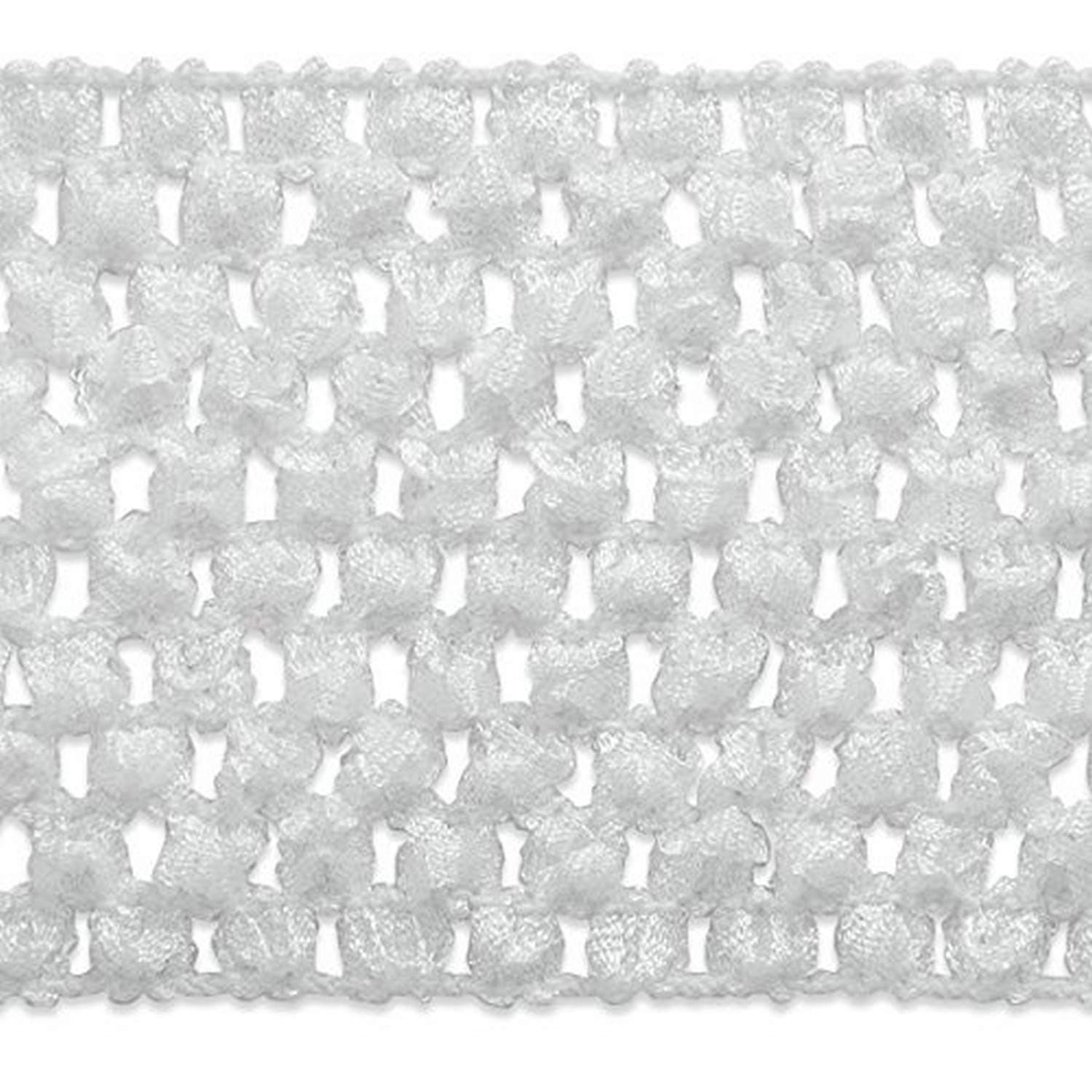 Expo International 2-3/4-Inch Crochet Stretch Trim Embellishment, 20-Yard, White