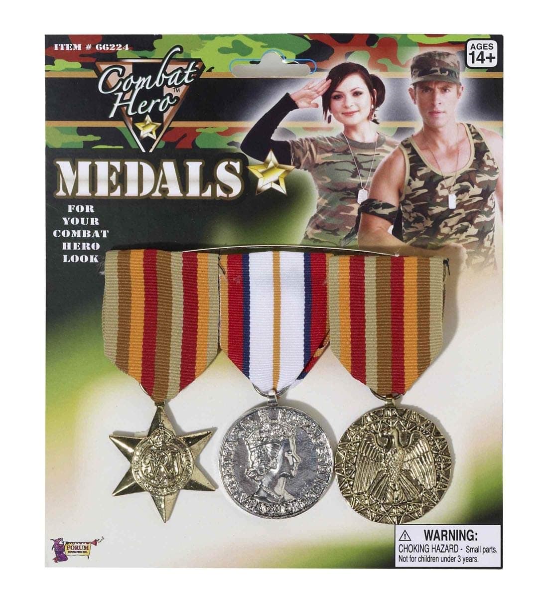 Forum Novelties Adult Costume Accessory Military Medals, Set of 3