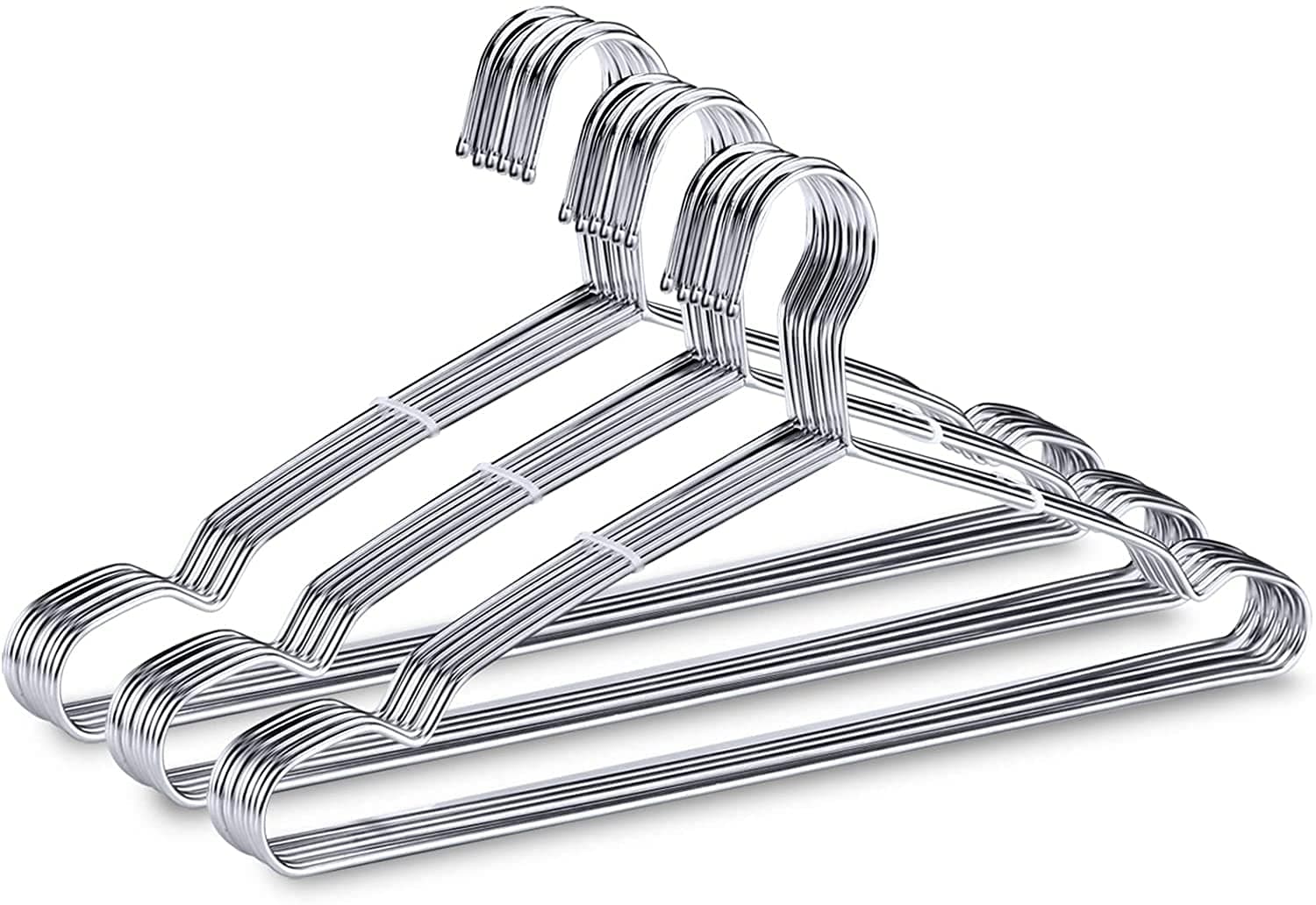 Clothes Coat Hangers 30 Pack, Wire Hangers Heavy Duty Stainless Steel Hangers With Non Slip Grooves, Strong & Durable, For Suits,Coats,Dresses,Jackets,Pants & Formal Wear