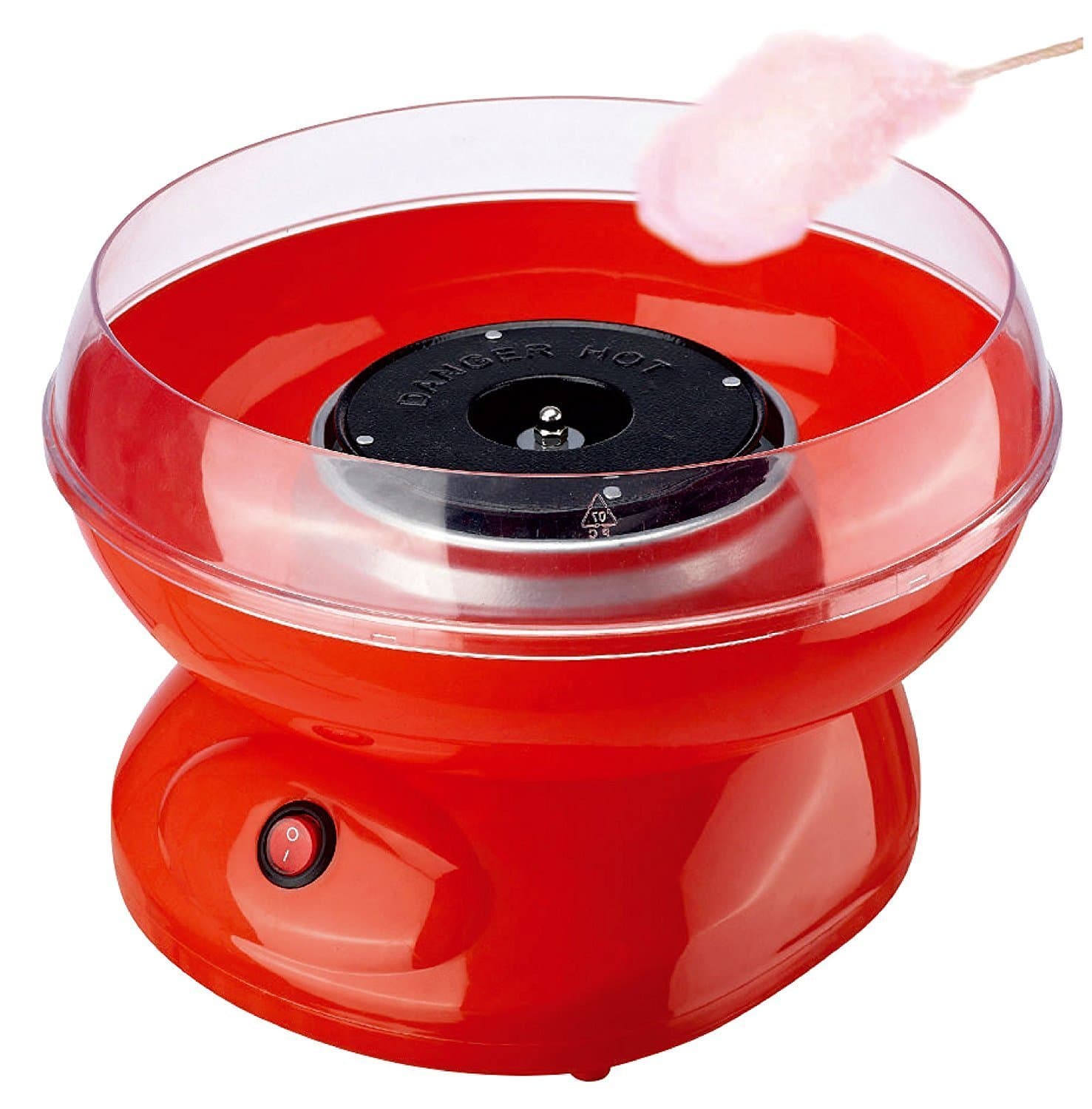 MINI CHEF Cotton Candy Maker with Two Packs of Candy Floss Sugar + Detachable Splash Guard + Sugar Spoon+ 10 Bamboo Sticks