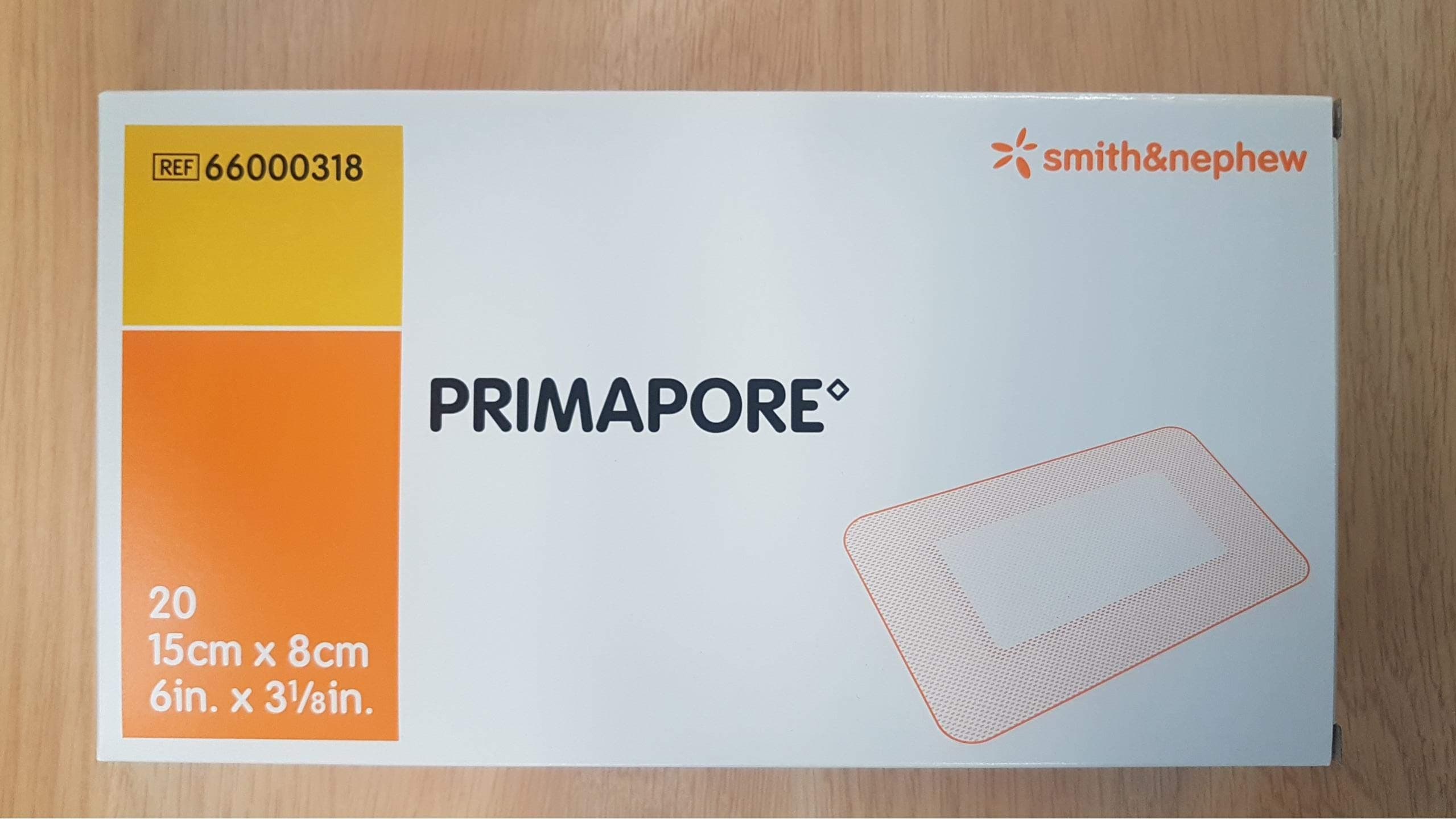 Primapore Smith & Nephew Adhesive Dressing 6" X 3 1/8" Polyester Rectangle Tan Sterile (#66000318, Sold Per Pack)