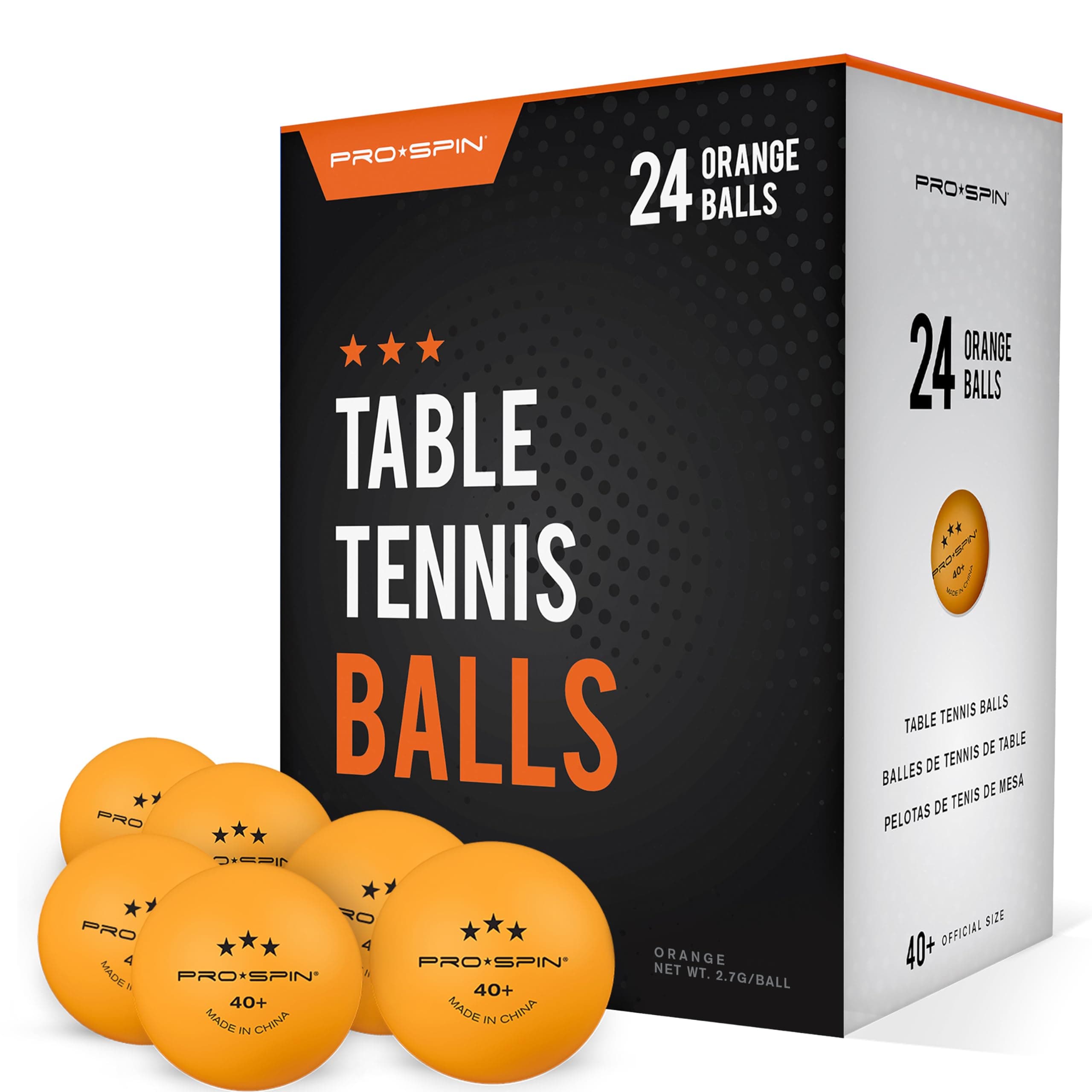 PRO-SPIN Orange 24-Pack Ping Pong Balls