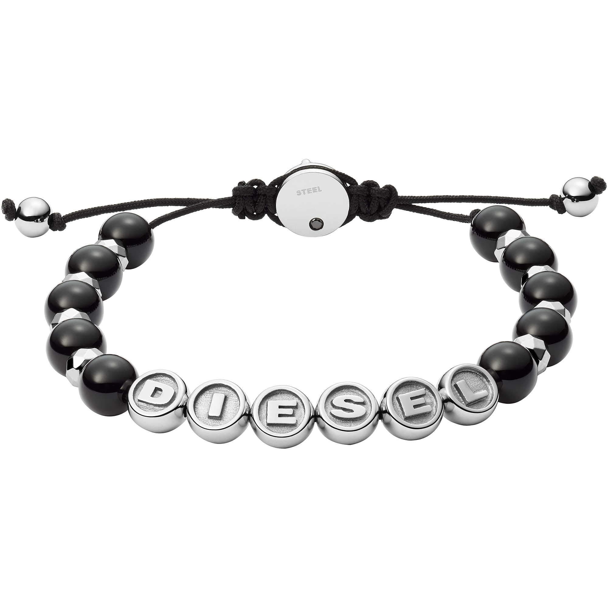 Diesel Bracelet for Men, 17.5 cm - 25 cm Silver Stainless Steel Bracelet, DX1069710