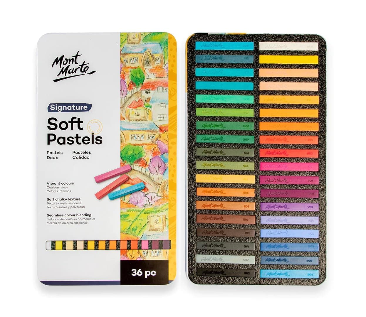 – Soft Pastel Set - 36 pcs - Art Pastel Colour, Ideal for colourful and expressive Painting