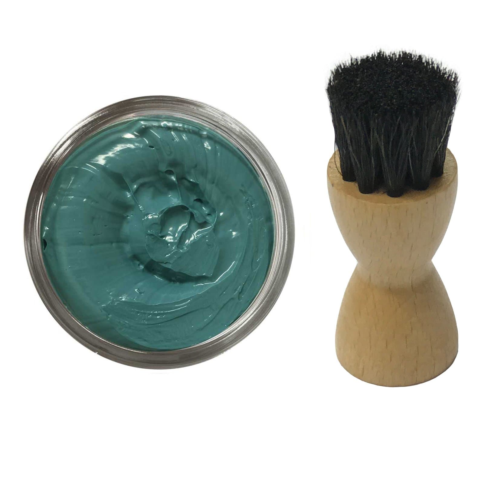 Famaco Blue Turquoise Shoe Cream Polish With Application Brush – 50ml | Instant Shine and conditioning balm | Leather Repair Cream | Nourishing cream for Shoes & Bags, | Prevents leather from Cracking