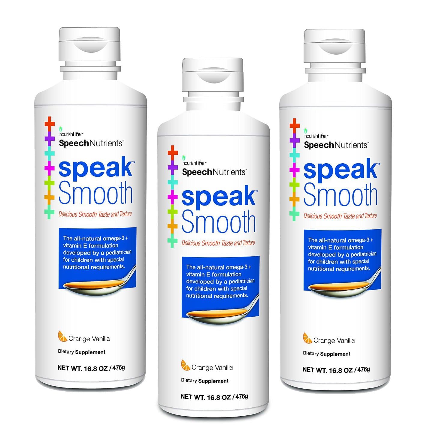 Speak Smooth - Speech Nutrients - 90 Day (3 x 15.2 oz/ 450 ml Bottles)
