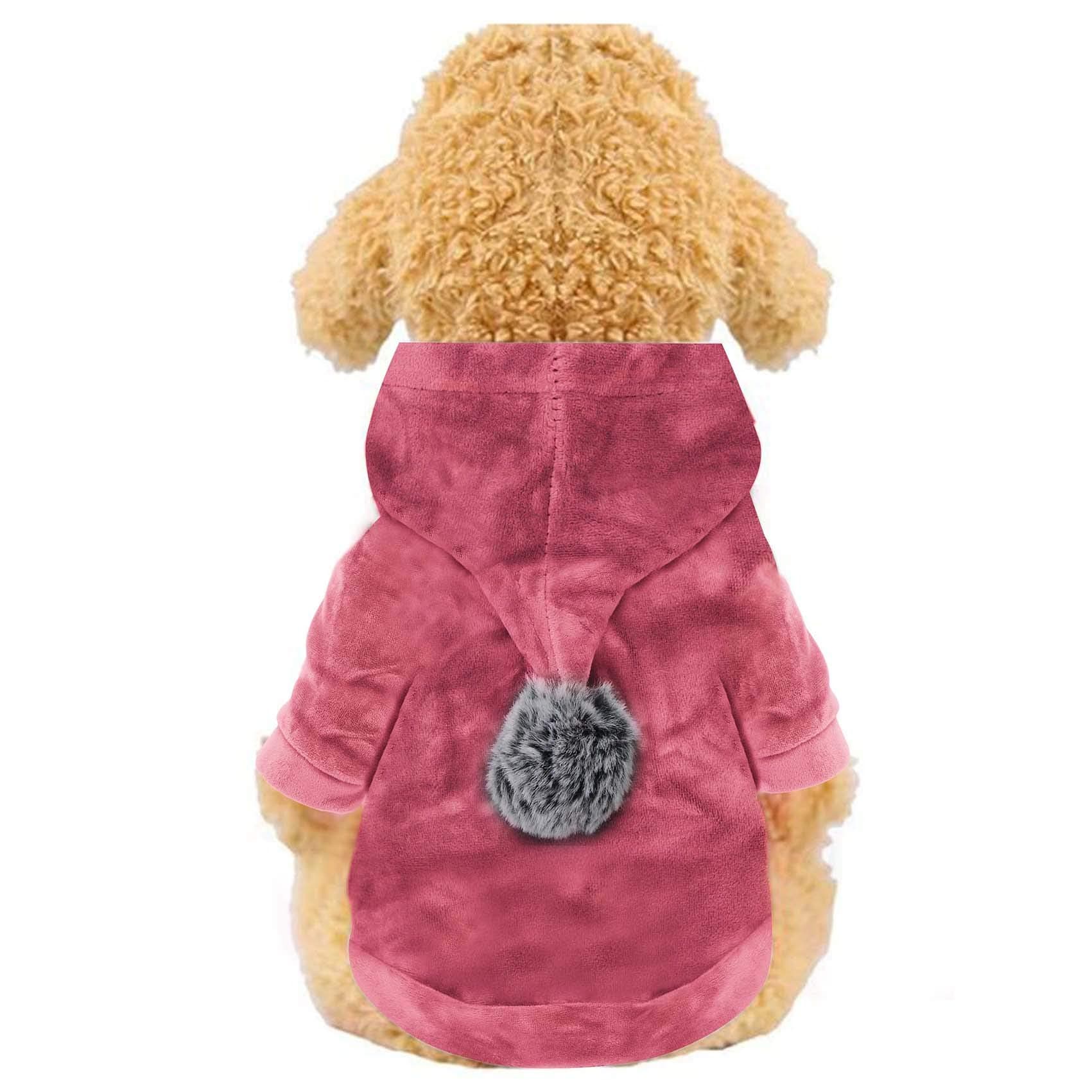 Dog Hoodie, YAODHAOD Winter Soft Flannel Dog Pullover Sweatshirts Coat for Puppy Small Medium Dogs Clothes Apparel (L, Pink)