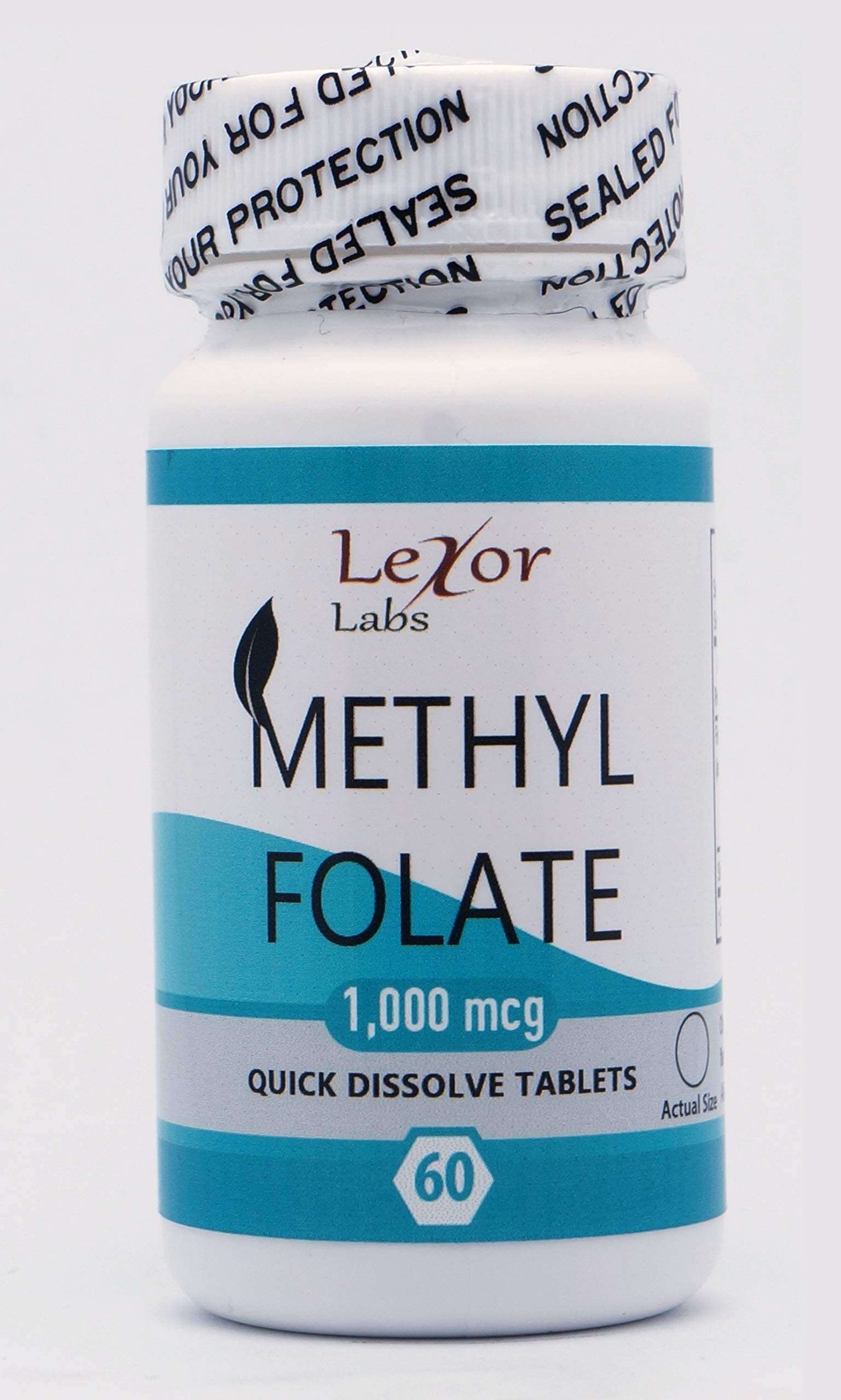 Lexor Labs Methyl Folate (5-MTHF) 1, 000 Mcg Quick Dissolve Tablets - Active Vitamin B9 Folate Supplement, 60Count - for Heart & Nerve Health