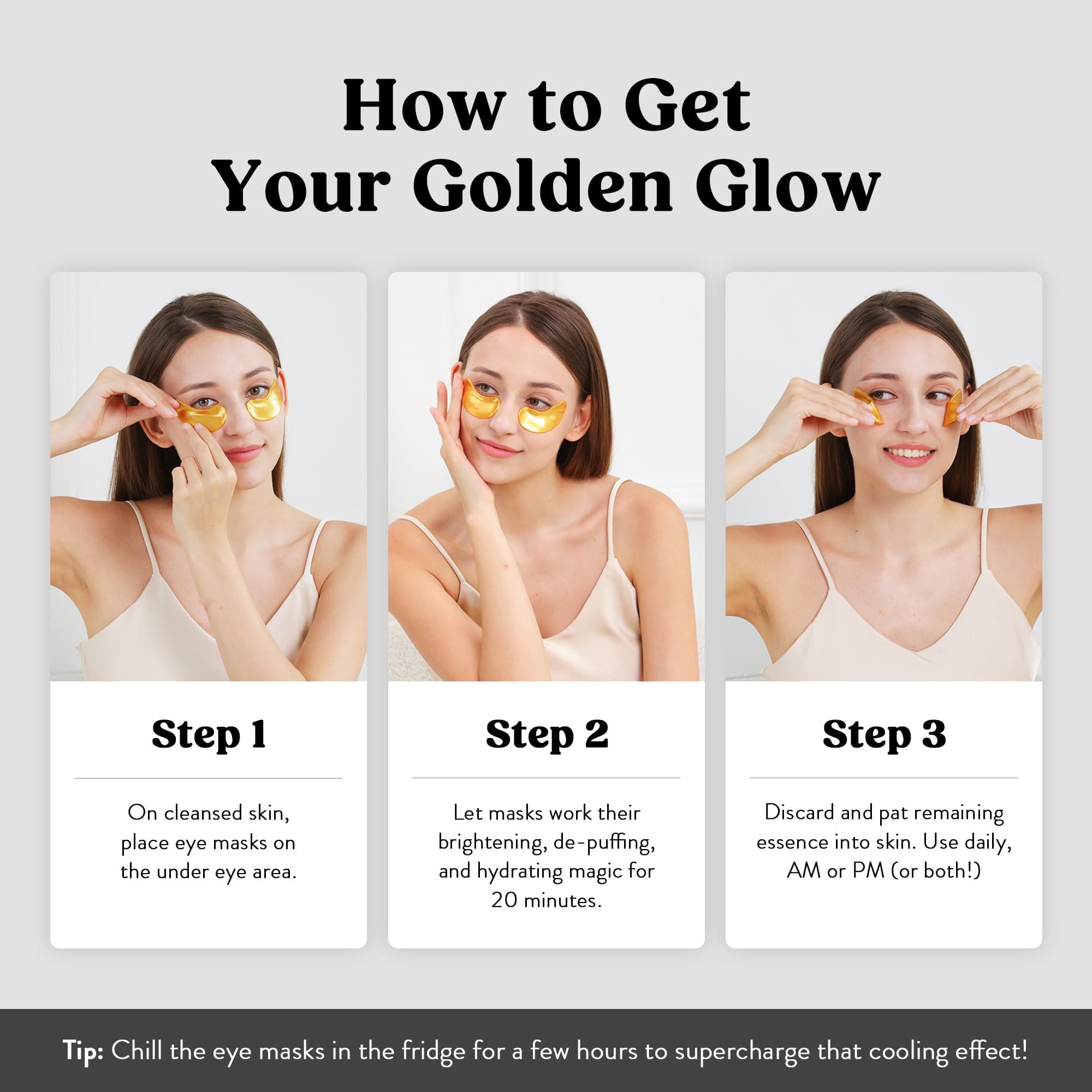 24K Gold Eye Mask– 20 Pairs - Puffy Eyes and Dark Circles Treatments – Look Less Tired and Reduce Wrinkles and Fine Lines Undereye, Revitalize and Refresh Your Skin
