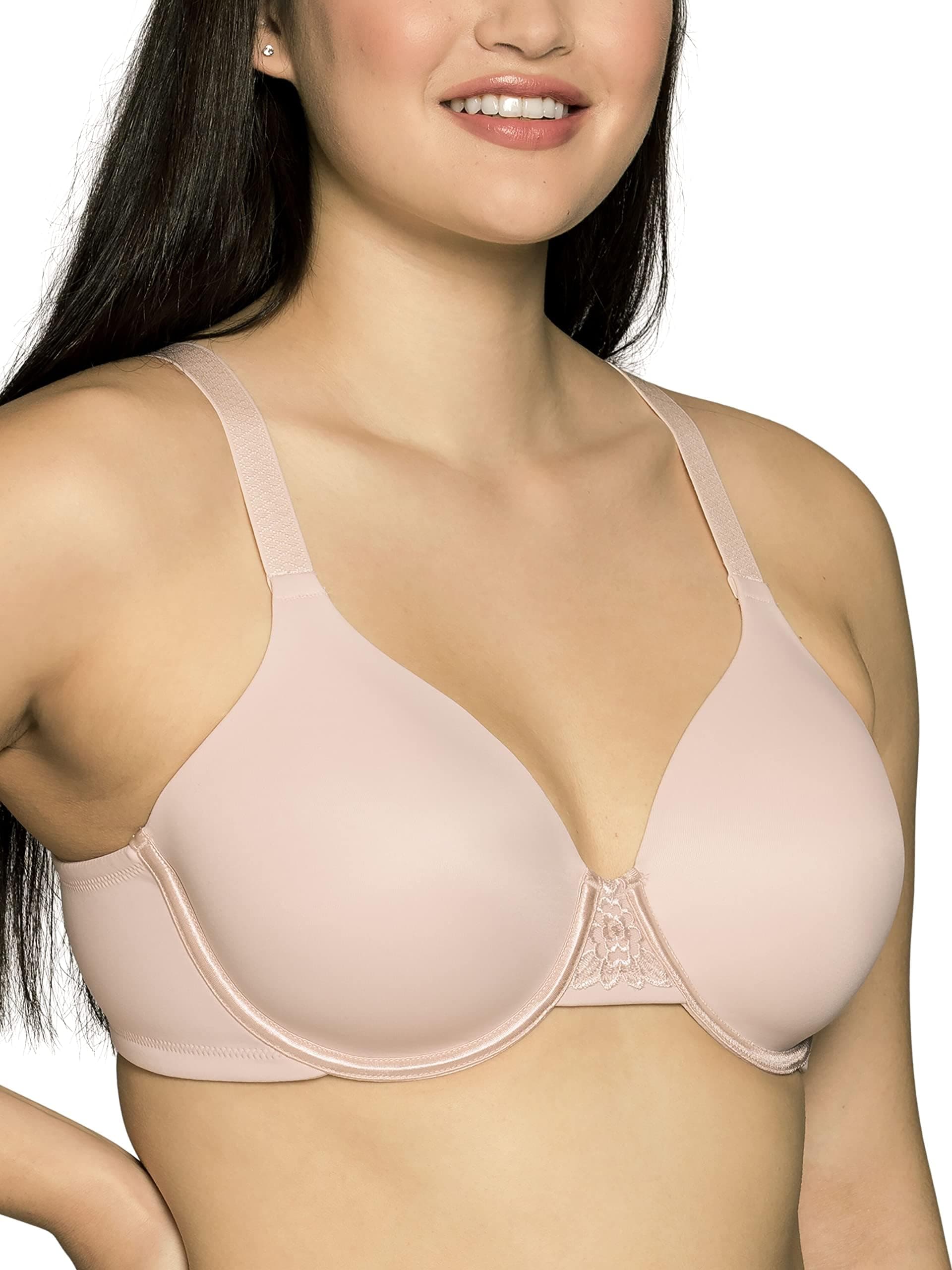 Women's Full Figure Beauty Back Smoothing Bra, 4 Way Stretch Fabric, Lightly Lined Cups up to H