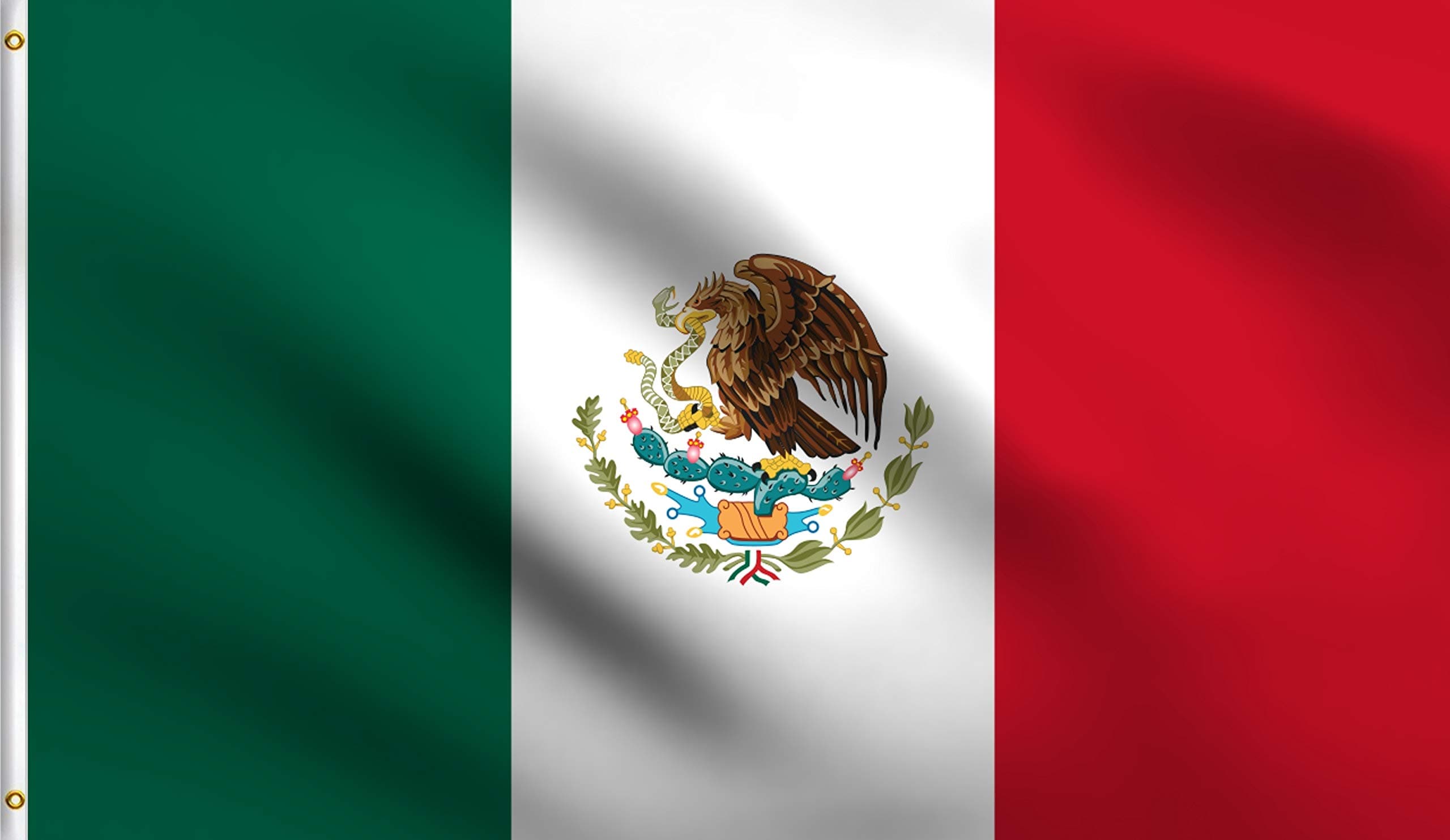 DMSE Mexico Mexican MX Pride Flag 2X3 Ft Foot 100% Polyester 100D Flag UV Resistant