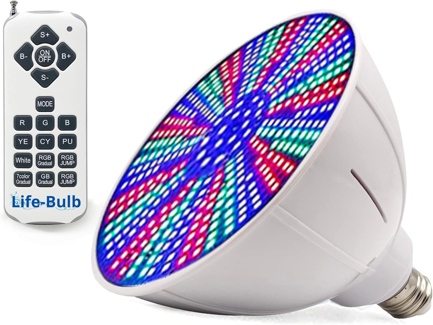 Life-Bulb 120V Color LED Pool Lights for Inground Pool, Pool Light Bulb, Fits Hayward & Pentair LED Pool Lighting & Other E26 Screw in Types, RGB, 500W Equivalent, Lifetime Replacement Program