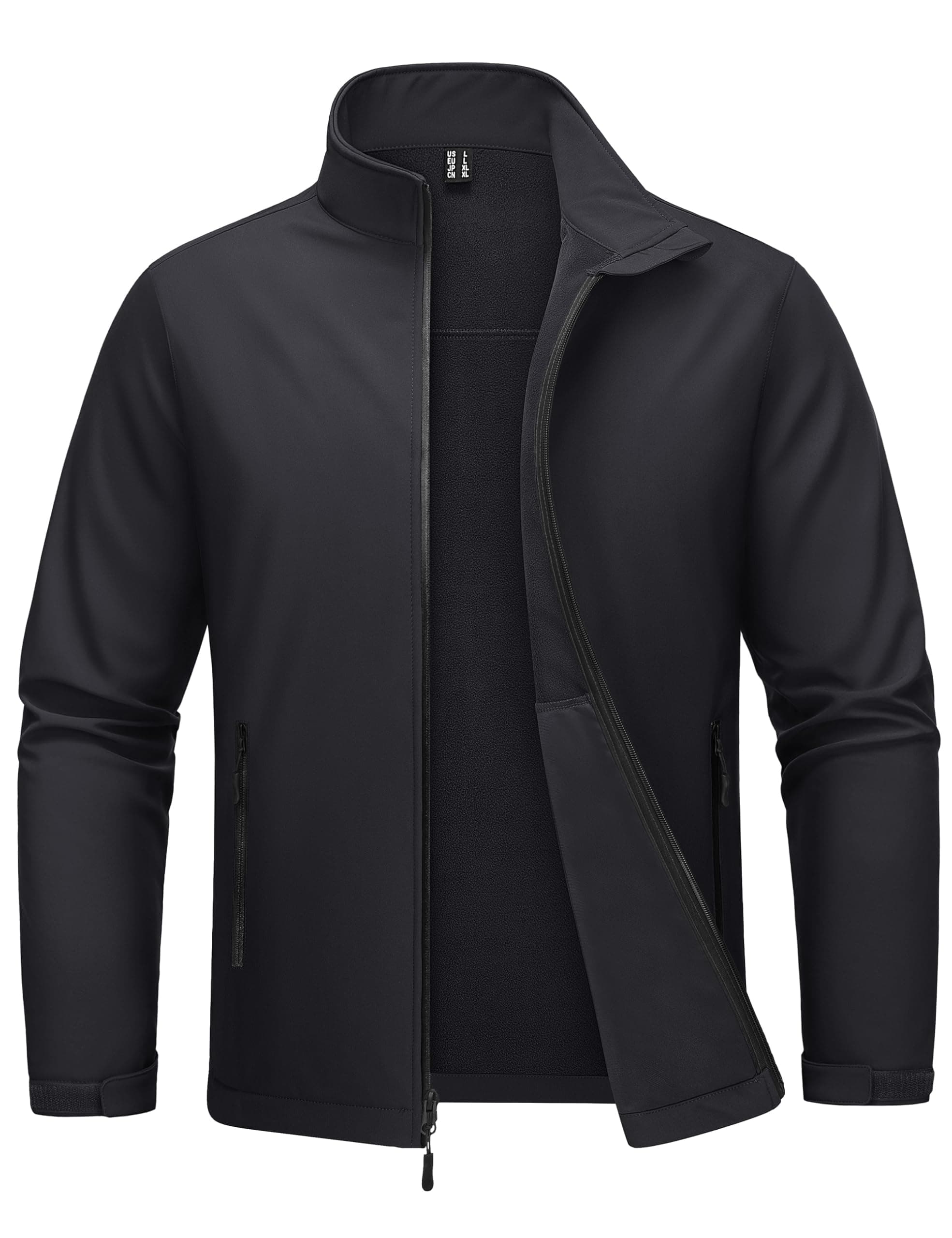 MAGCOMSEN Men's Fleece Lined Softshell Jacket Lightweight Waterproof Windbreaker Zip Up Winter Rain Coat Tactical Hiking