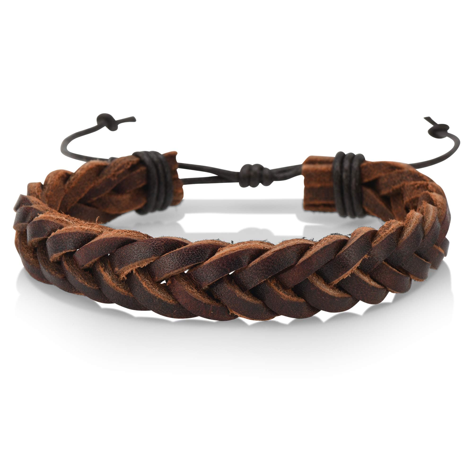 Mens Leather Bracelet Braided Wristband