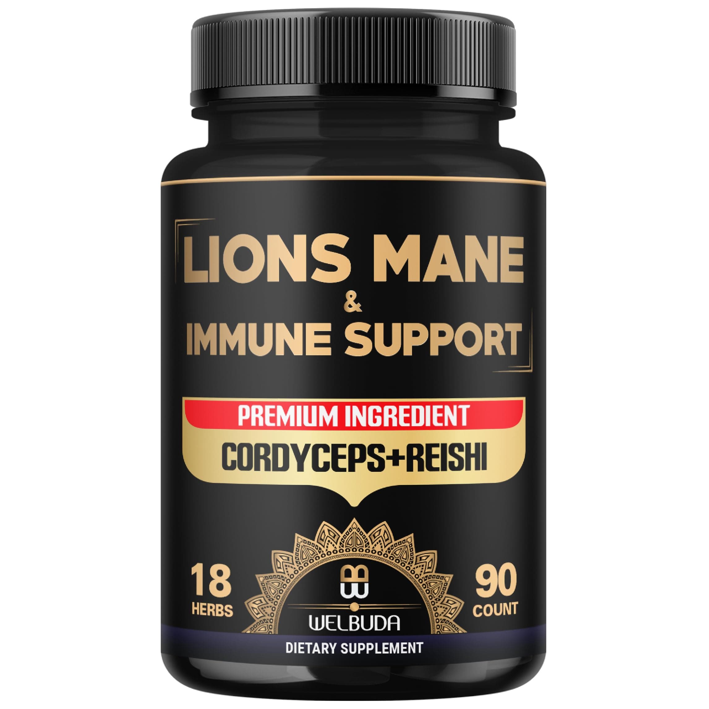 18in1 Lions Mane Supplement & Advanced Immune Support - 90 Caps