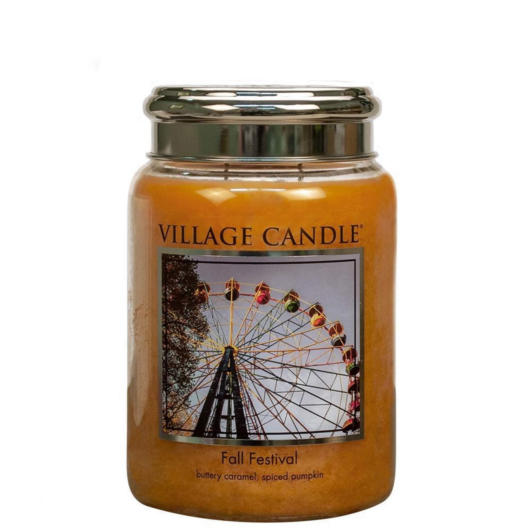 Village Candle Large Glass Jar With Metal Lid 26OZ - Fall Festival