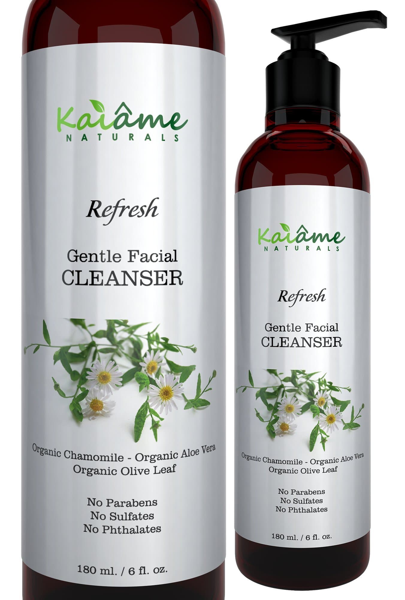 Kaiame Naturals Gentle Facial Cleanser for Women and Men, 6 oz, All Natural and Organic, For All Skin Types, Anti-Aging, Exfoliates and Moisturizes