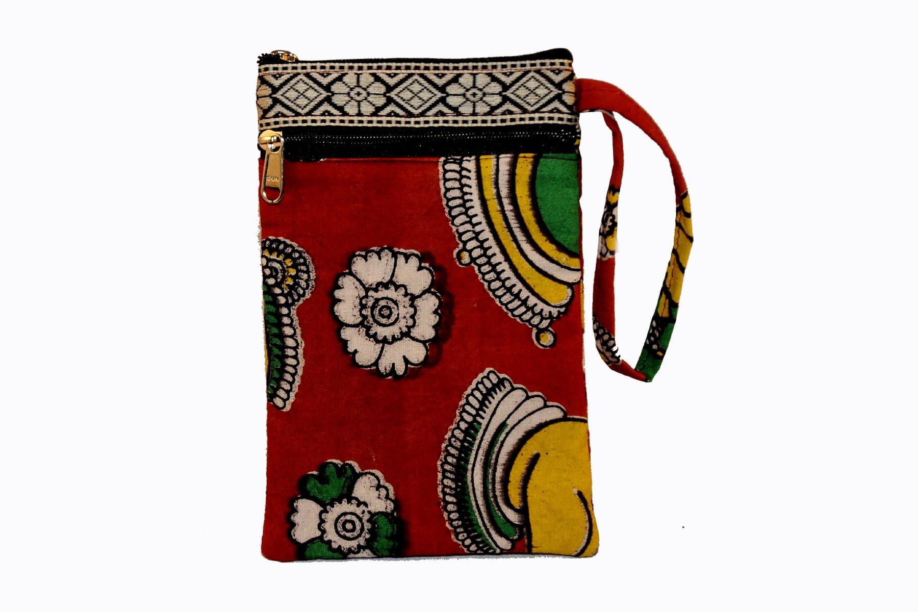 Shraddhaa Kalamkari Mobile Cover 6.5"x4" Red