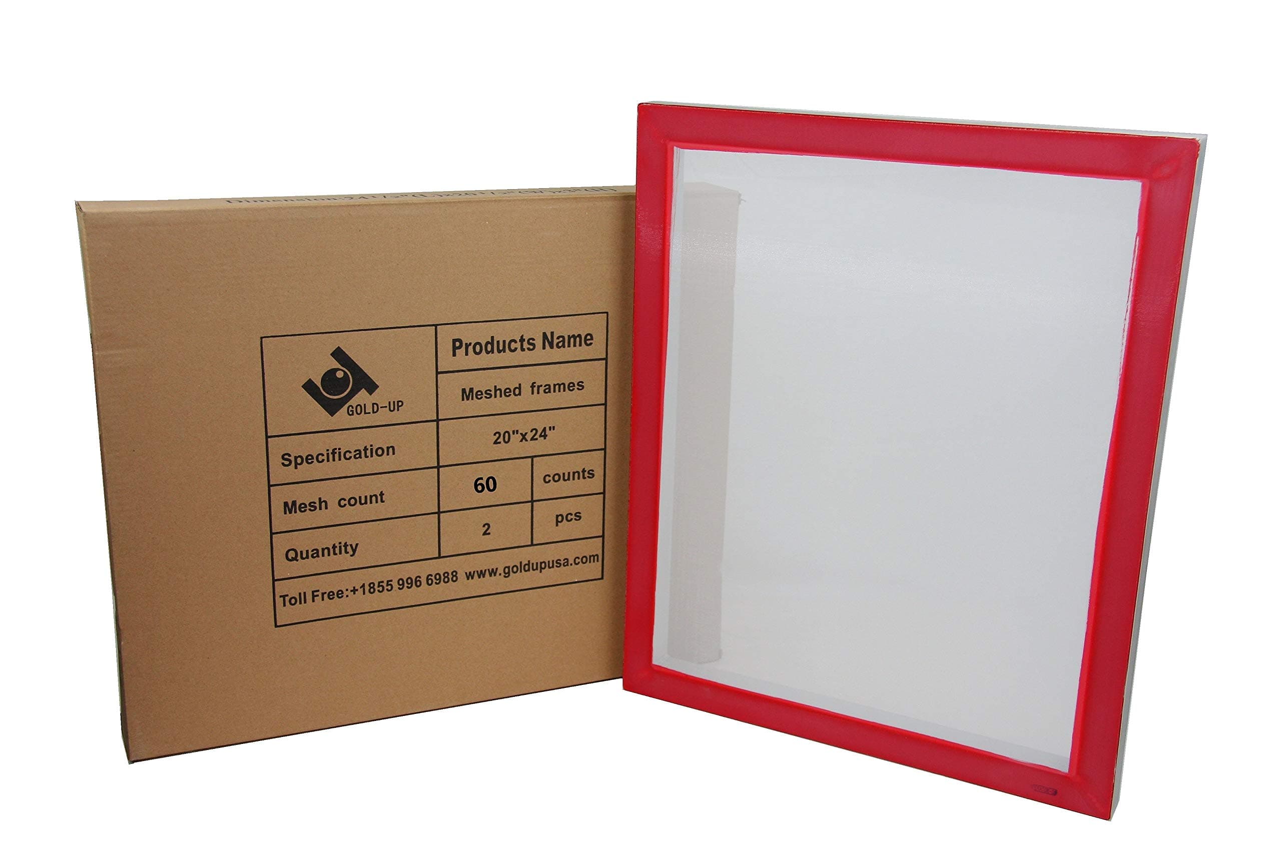 20 x 24 Inch Pre-Stretched Aluminum Silk Screen Printing Frames with 60 White Mesh (2 Pack Screens)