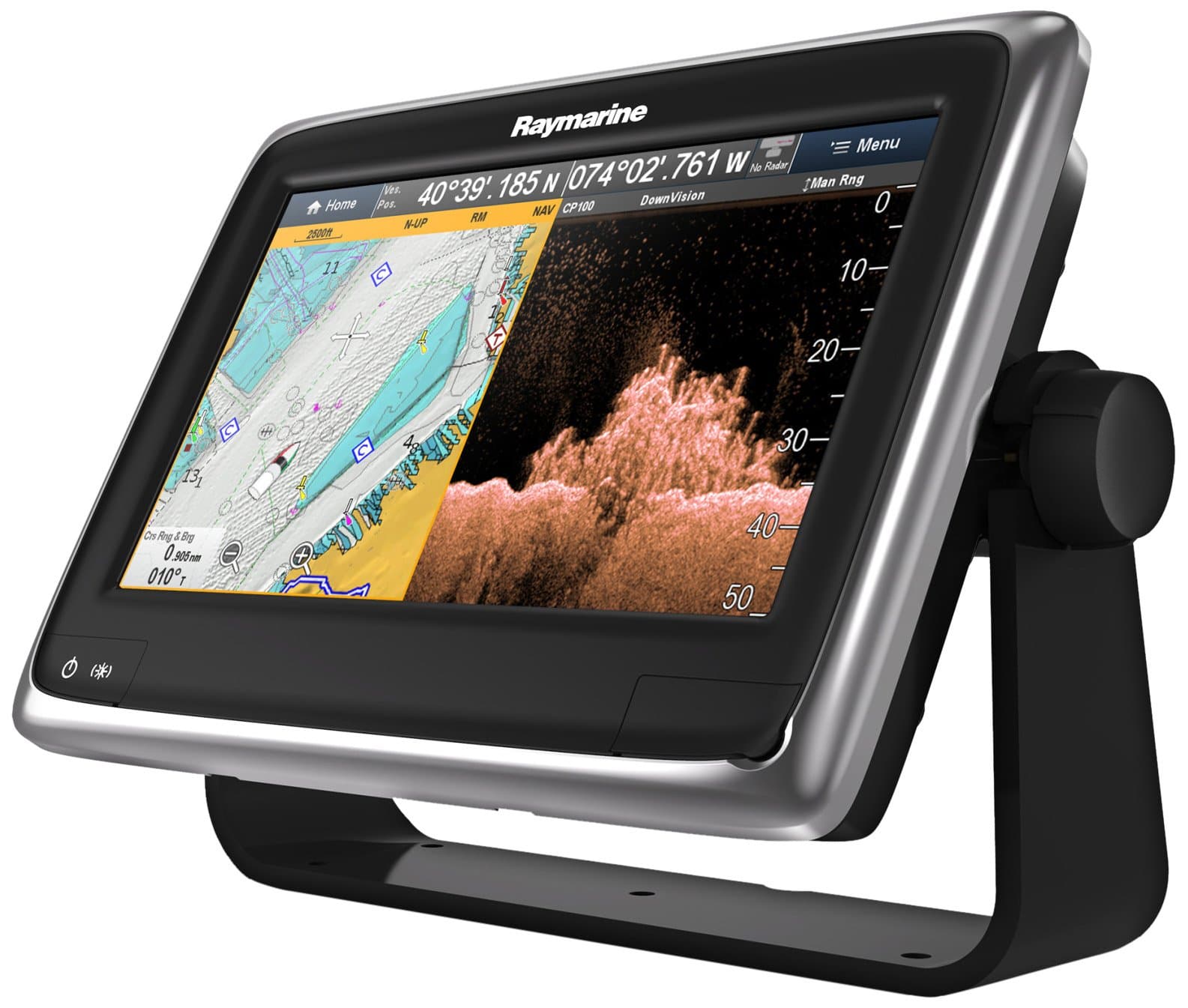 Raymarine a98 9-Inch Multifunction Display with DownVision/Wi-Fi/CPT-100 Transom Mount Transducer and Navionics +