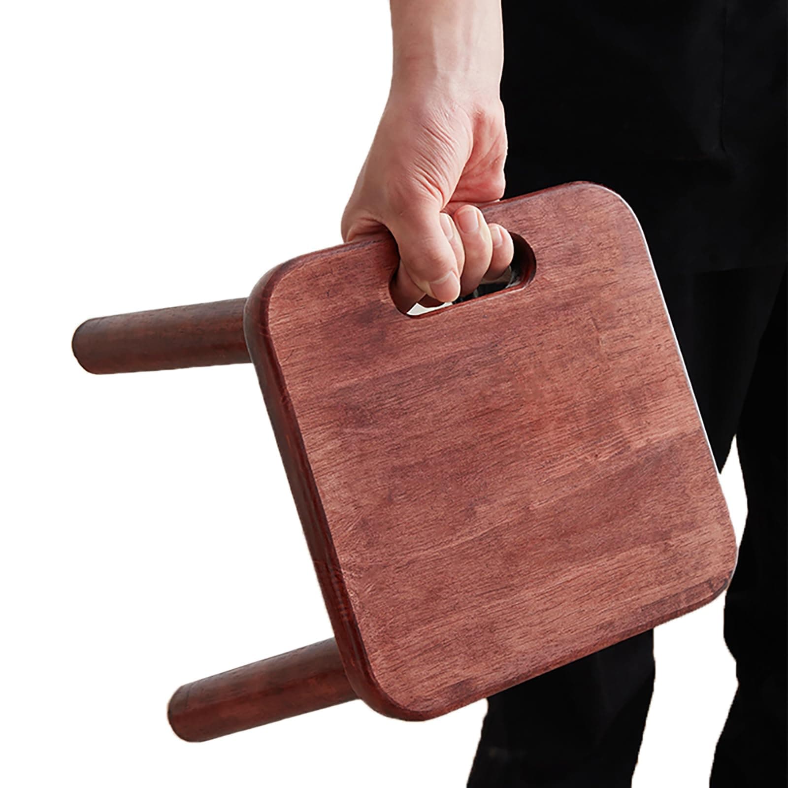 Wooden Step Stool Kids Chair Toddler Sensory Table Plant Stool with Handles Portable Non-Slip for Bathroom Kitchen Furniture Decor Children's Activities 1 Pack Size:9.3"