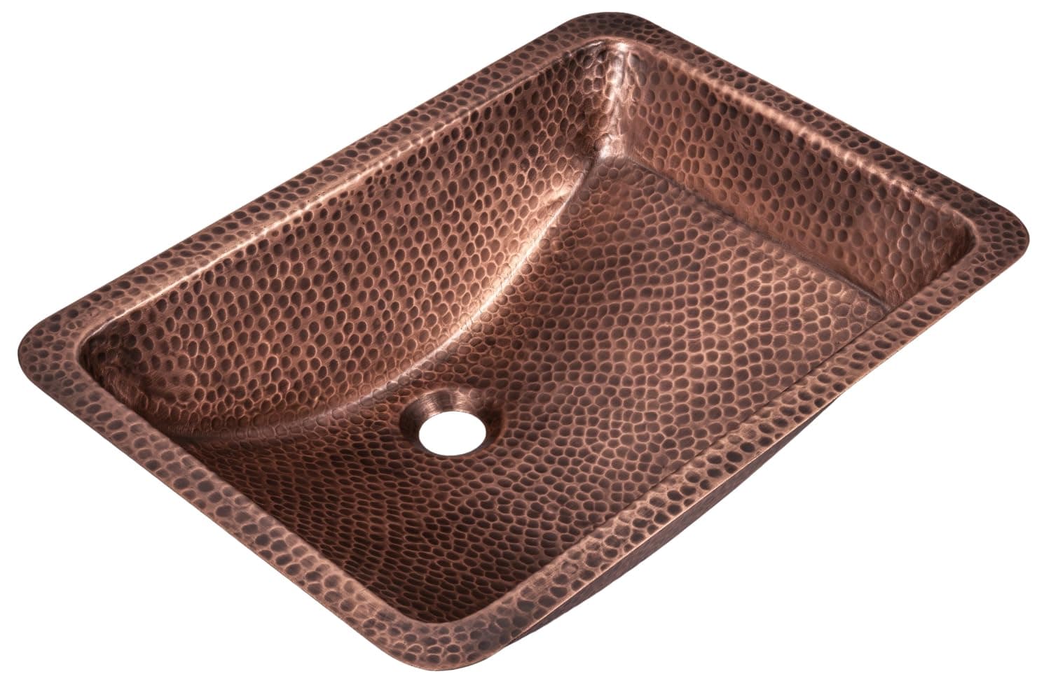 Monarch Abode Bathroom Sink – 21-Inch Venitian Dual Mount Undermount or Drop In Bathroom Sinks, Bathrooms Hand Hammered Pure Copper Vanity Sink for Countertop, Powder Room, Bath, or Restroom